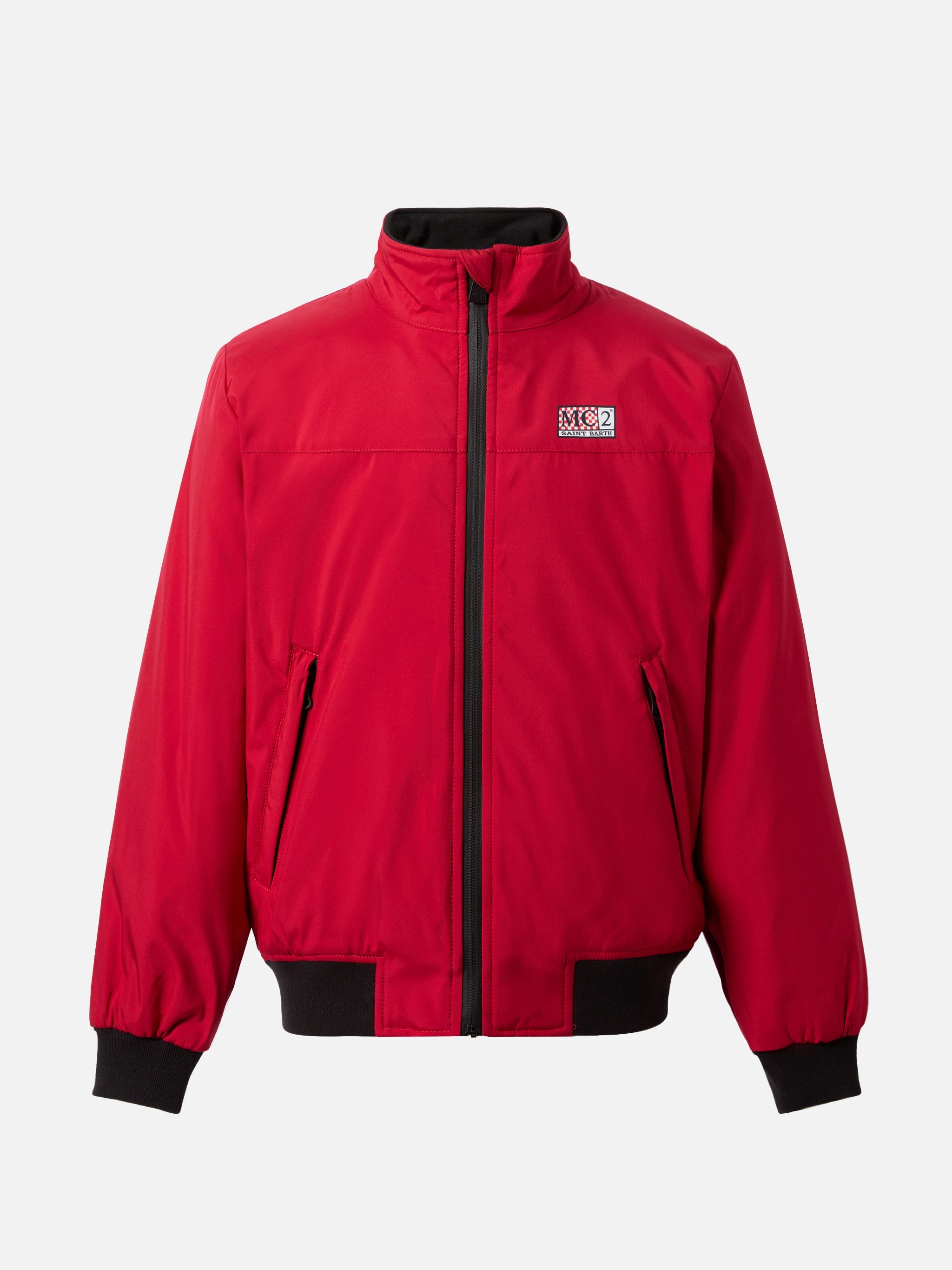 Red Bomber Jacket Country Jr With Furry Lining __single__