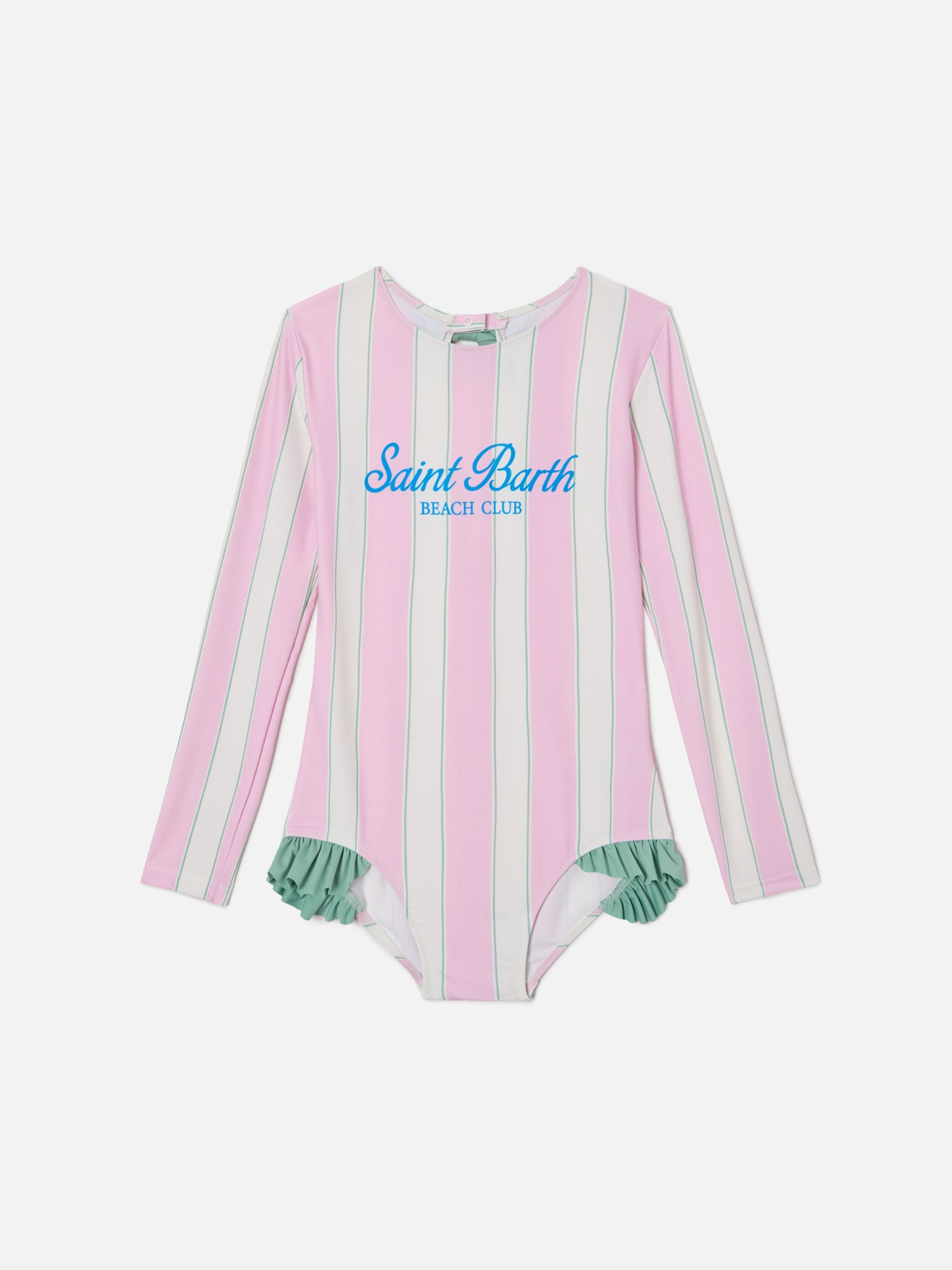 Cressy Long-Sleeve One-Piece Swimsuit With Beach Club Print Pink Wetsuit