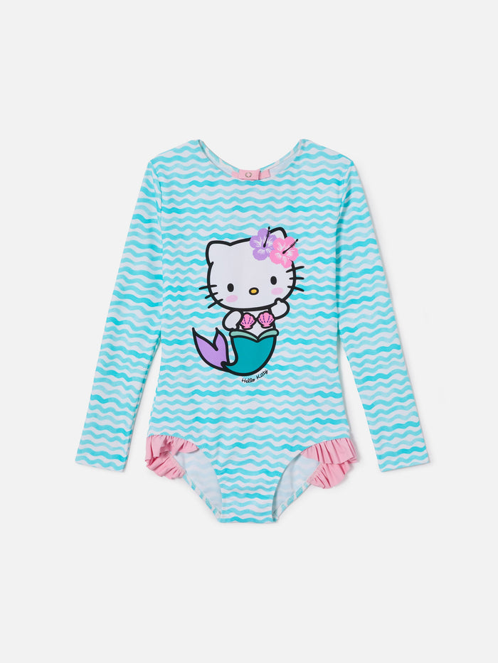 Cressy Long-Sleeve One-Piece Swimsuit With Hello Kitty Print | Special Edition Green Wetsuit
