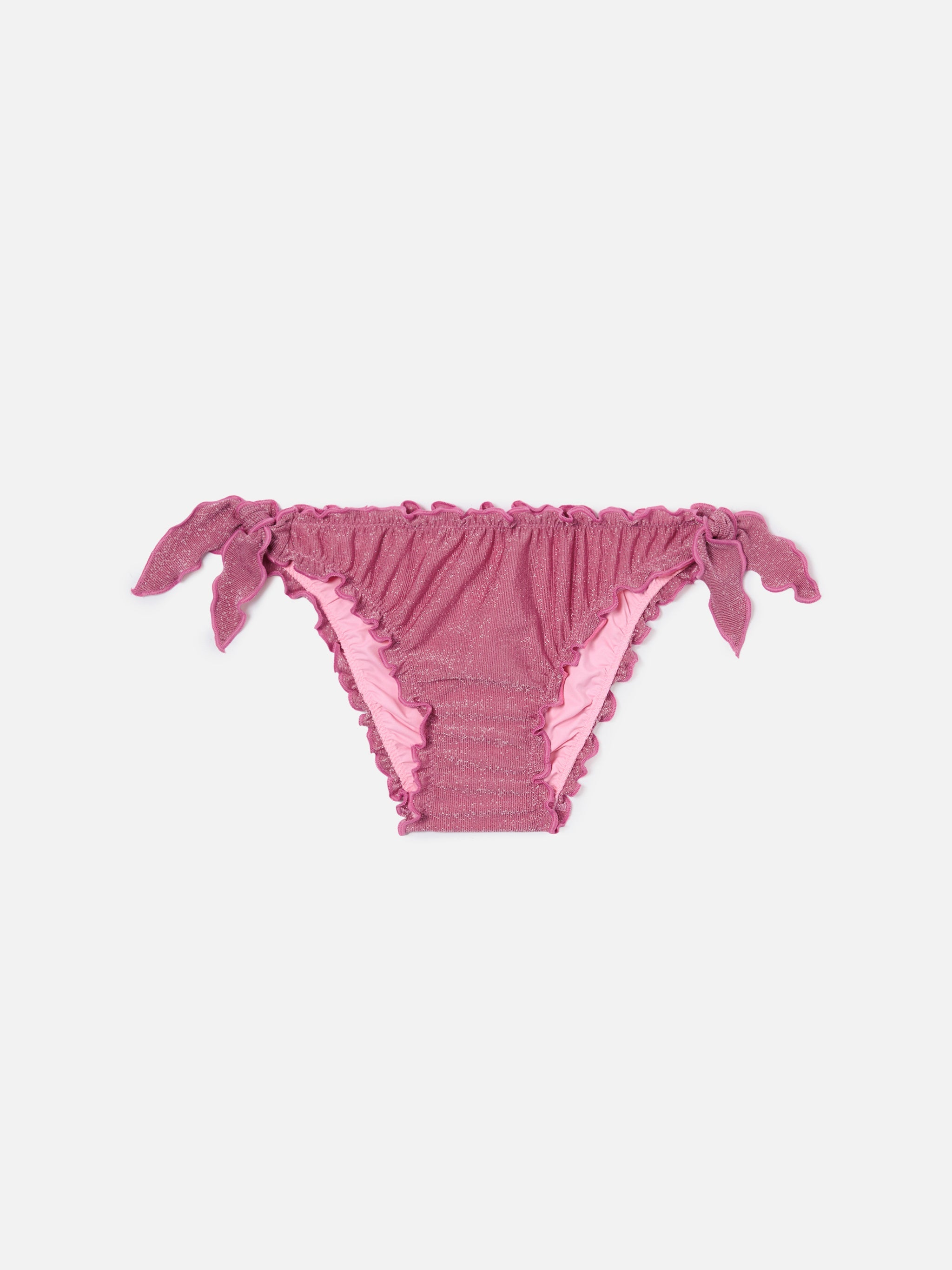 Cric Dark Pink Stretch Lurex Swim Briefs Bottom