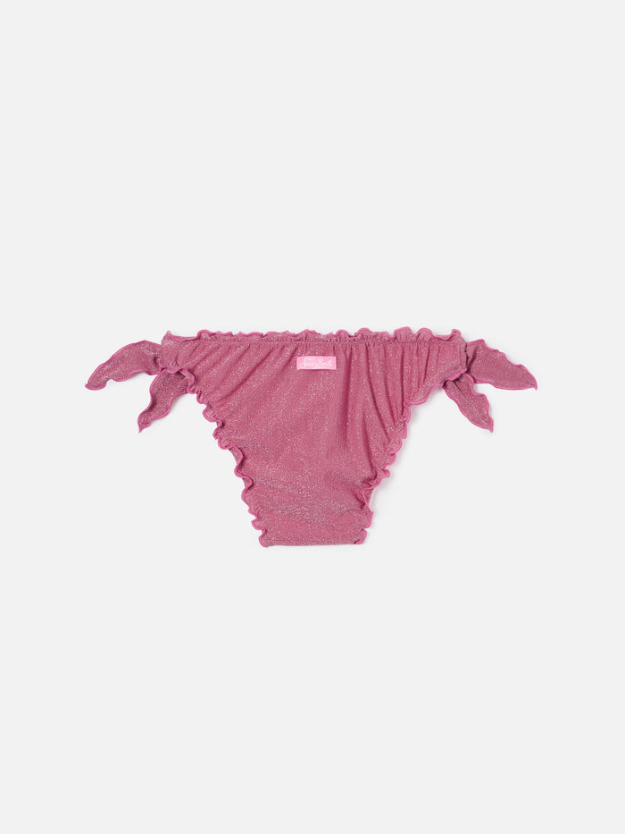Cric Dark Pink Stretch Lurex Swim Briefs Bottom