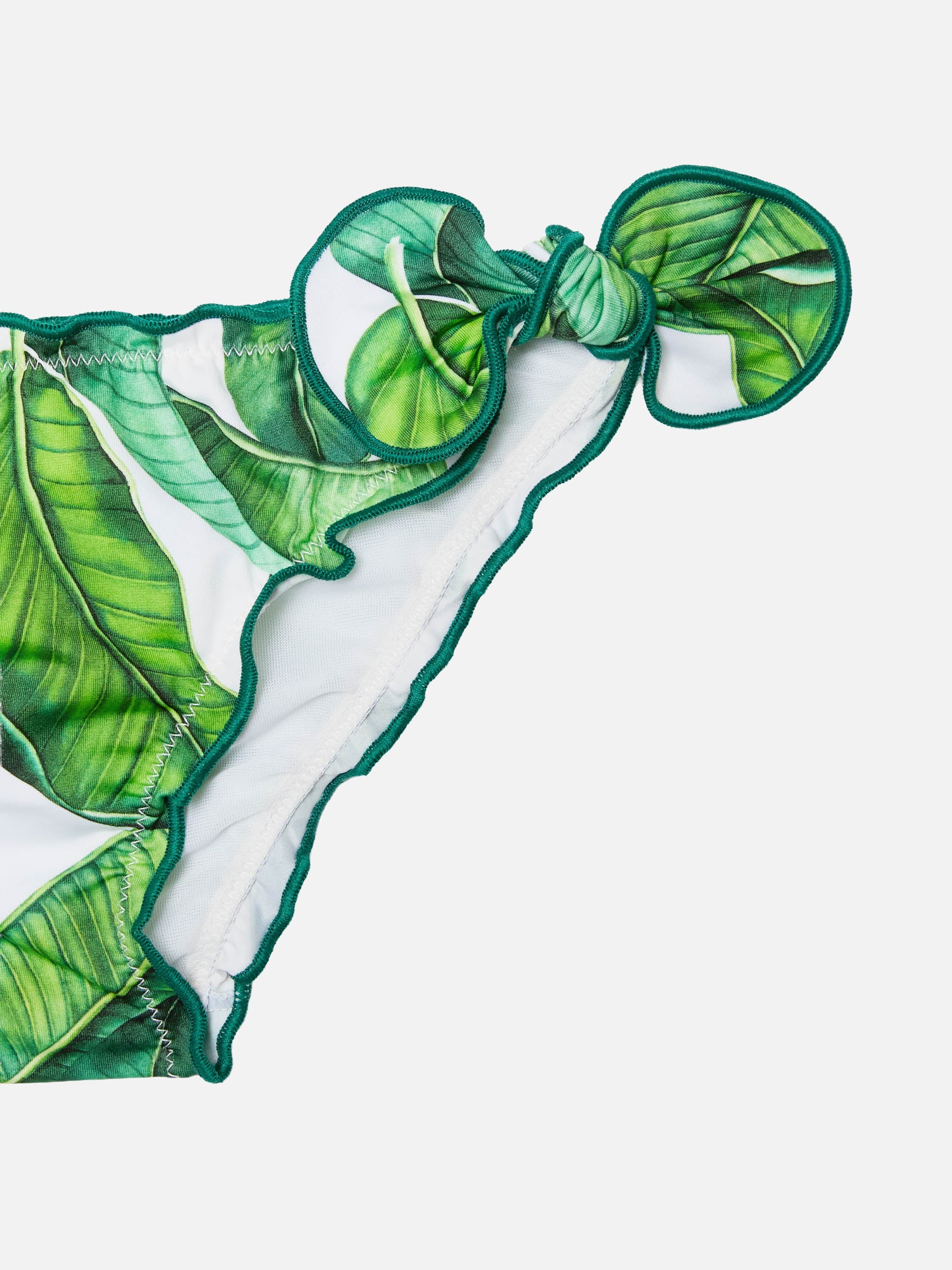Cric Classic Swim Briefs With Banana Leaves Print Green Bottom