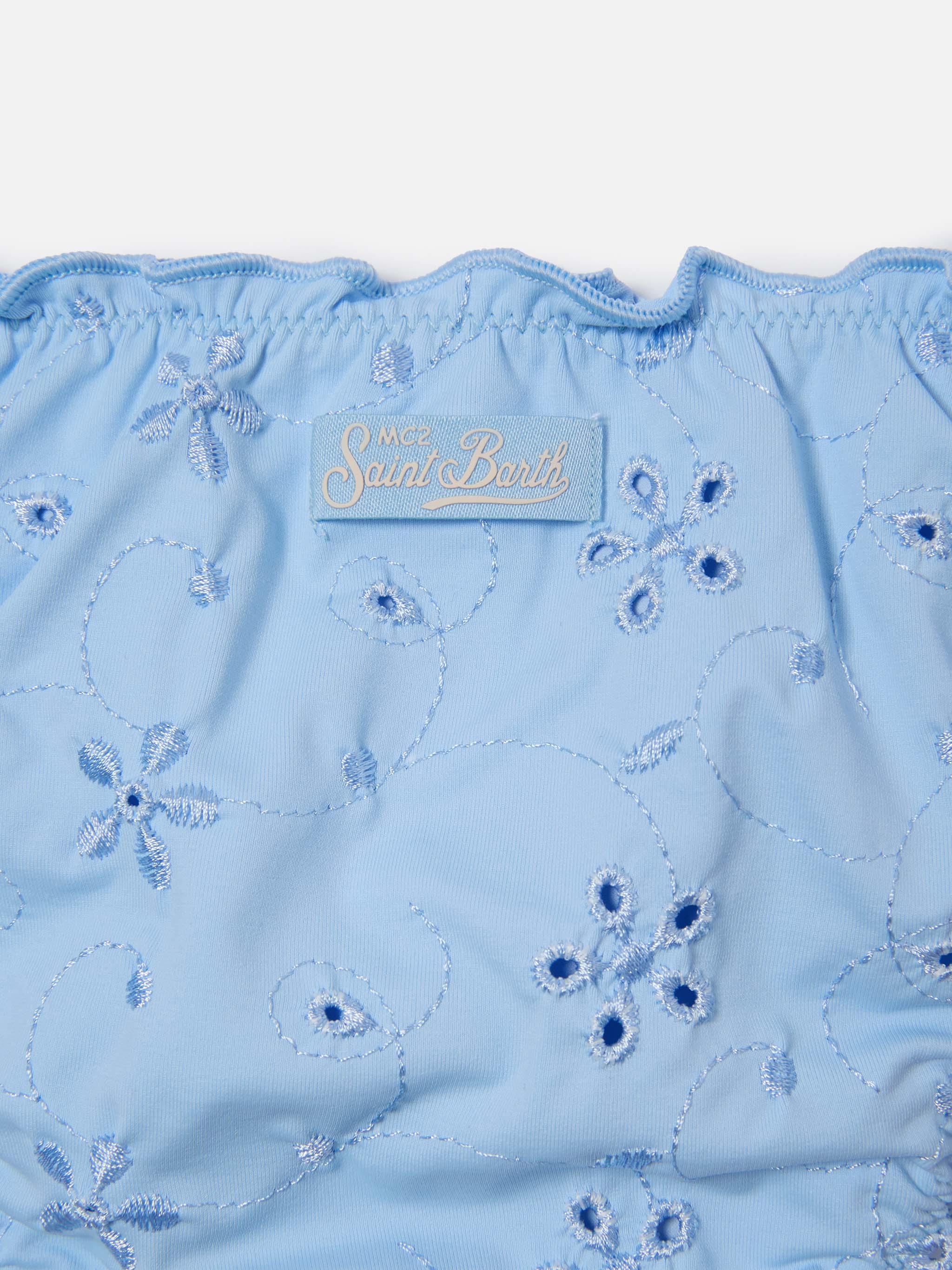 Cris Sangallo Bikini Light Blue With Ruffled Edges Sky