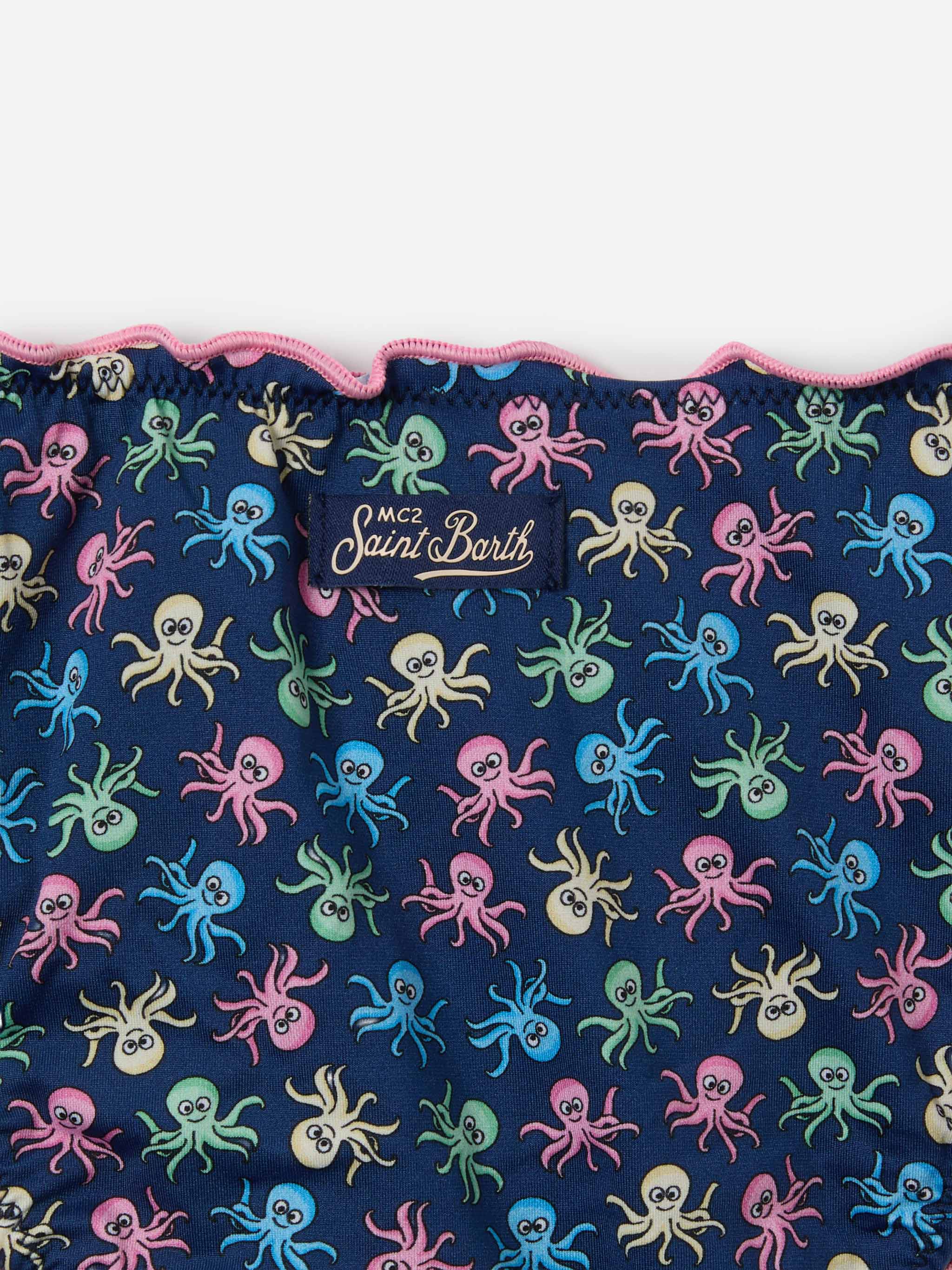 Cris Stretch Bikini With Octopus Print Blue