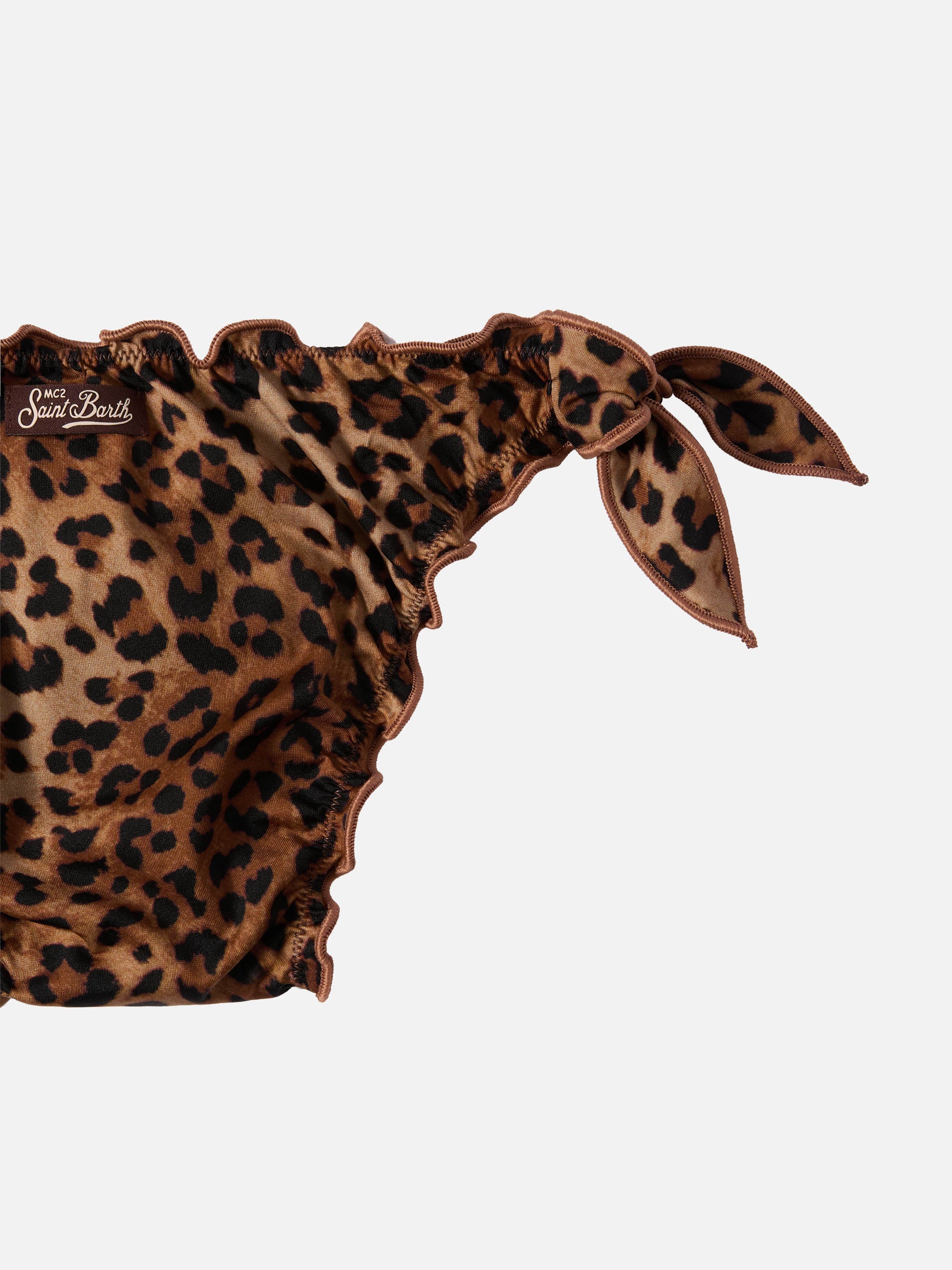Cris Stretch Bikini With Leopard Print Brown