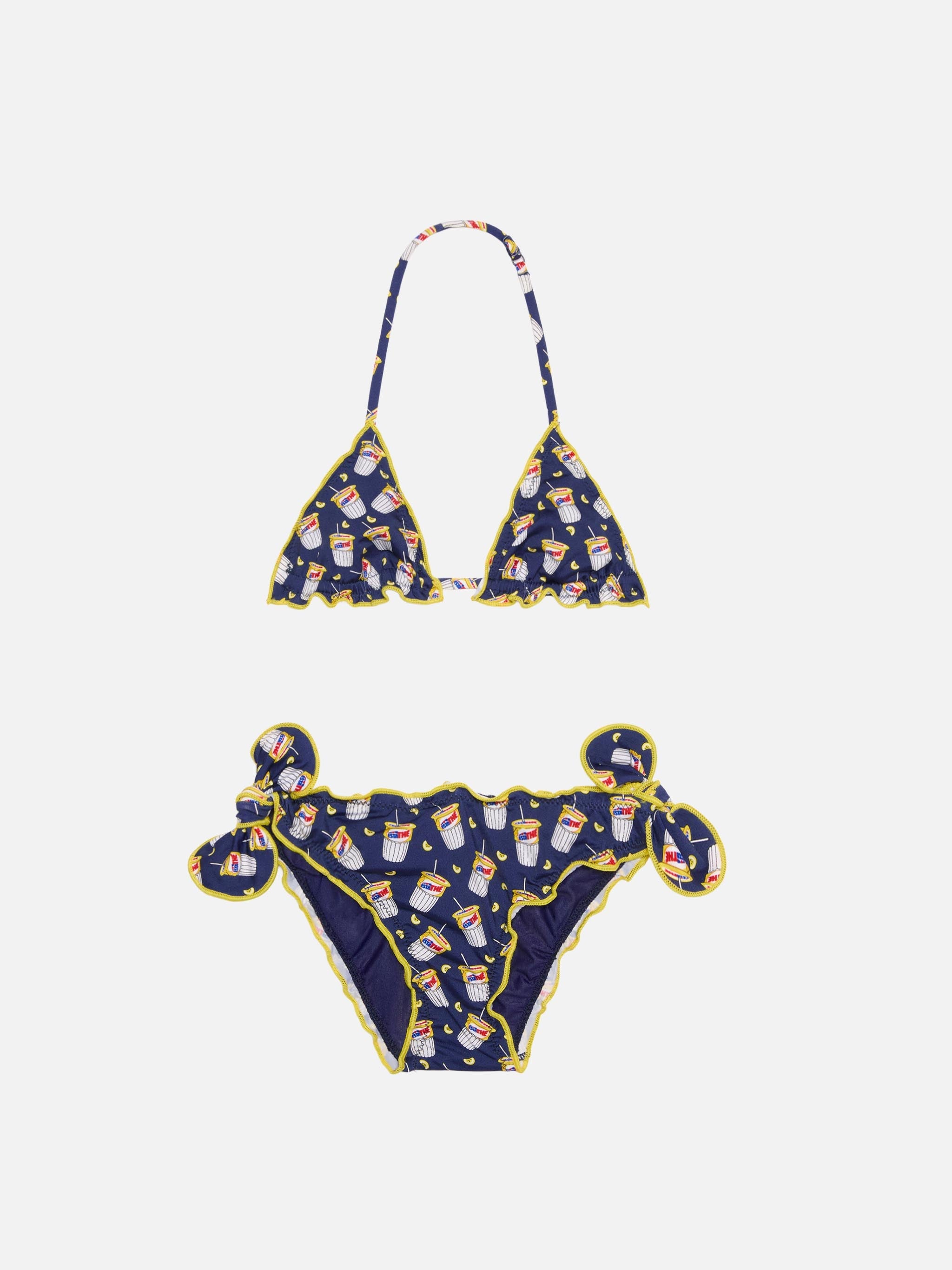 Girl Triangle Bikini With Estathé Print | Estathé® Special Edition Blue