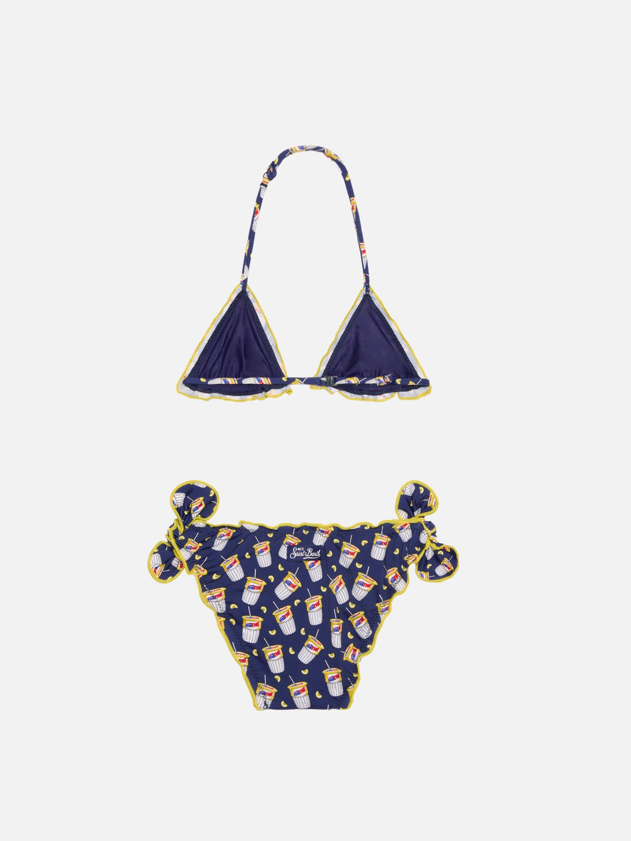 Girl Triangle Bikini With Estathé Print | Estathé® Special Edition Blue
