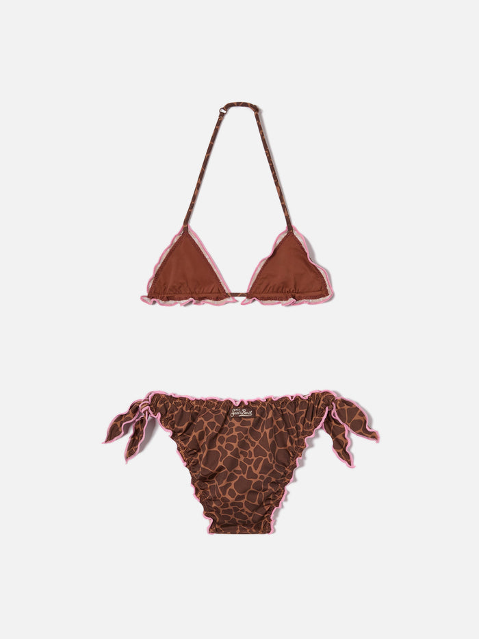 Cris Stretch Bikini With Animal Print Brown