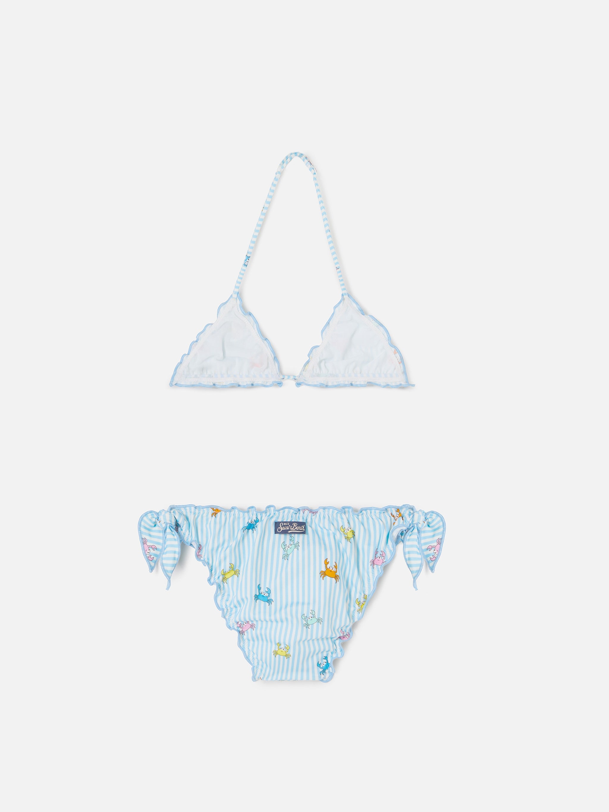 Cris Stretch Bikini With Striped And Crab Print Sky