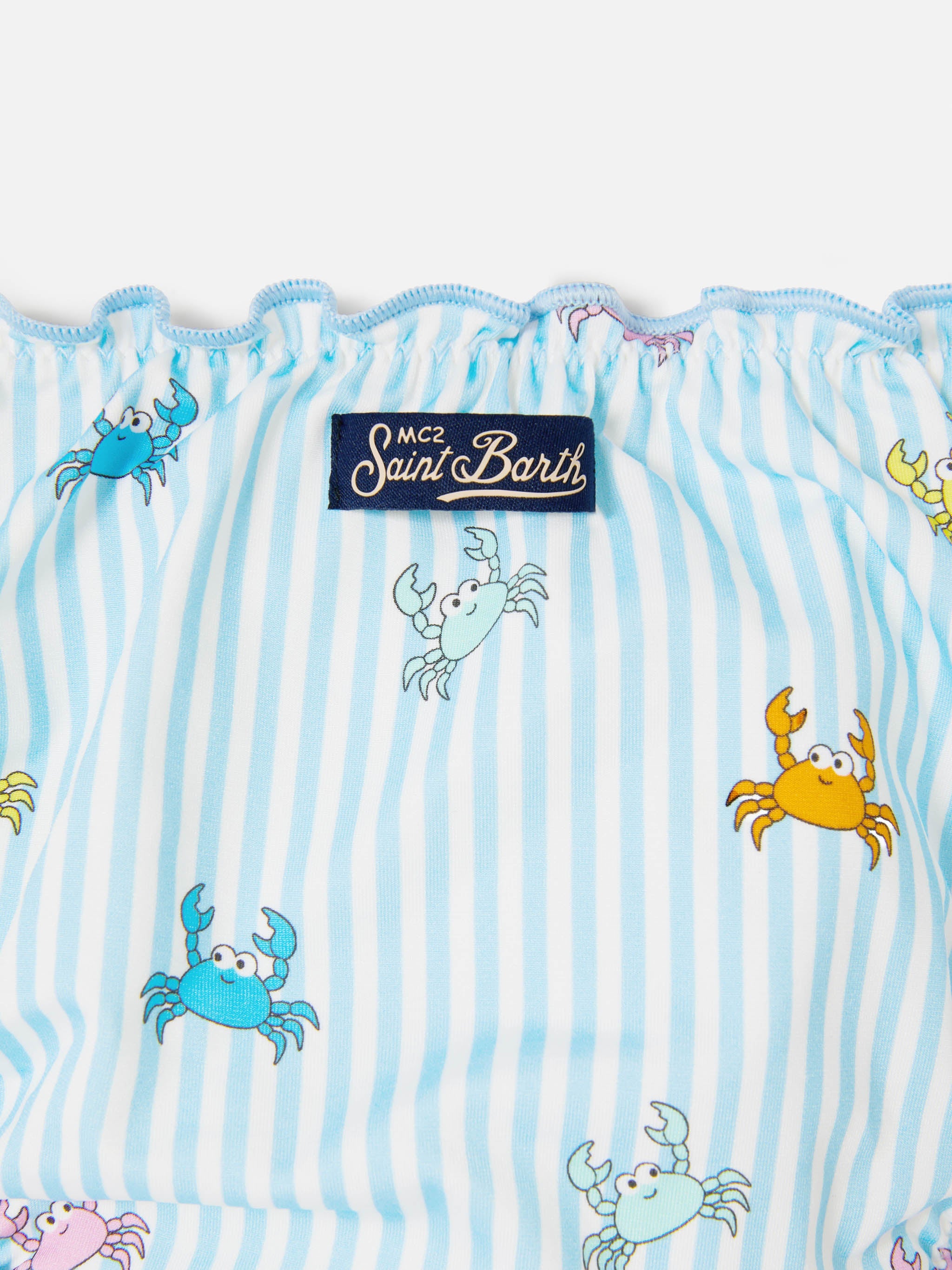 Cris Stretch Bikini With Striped And Crab Print Sky