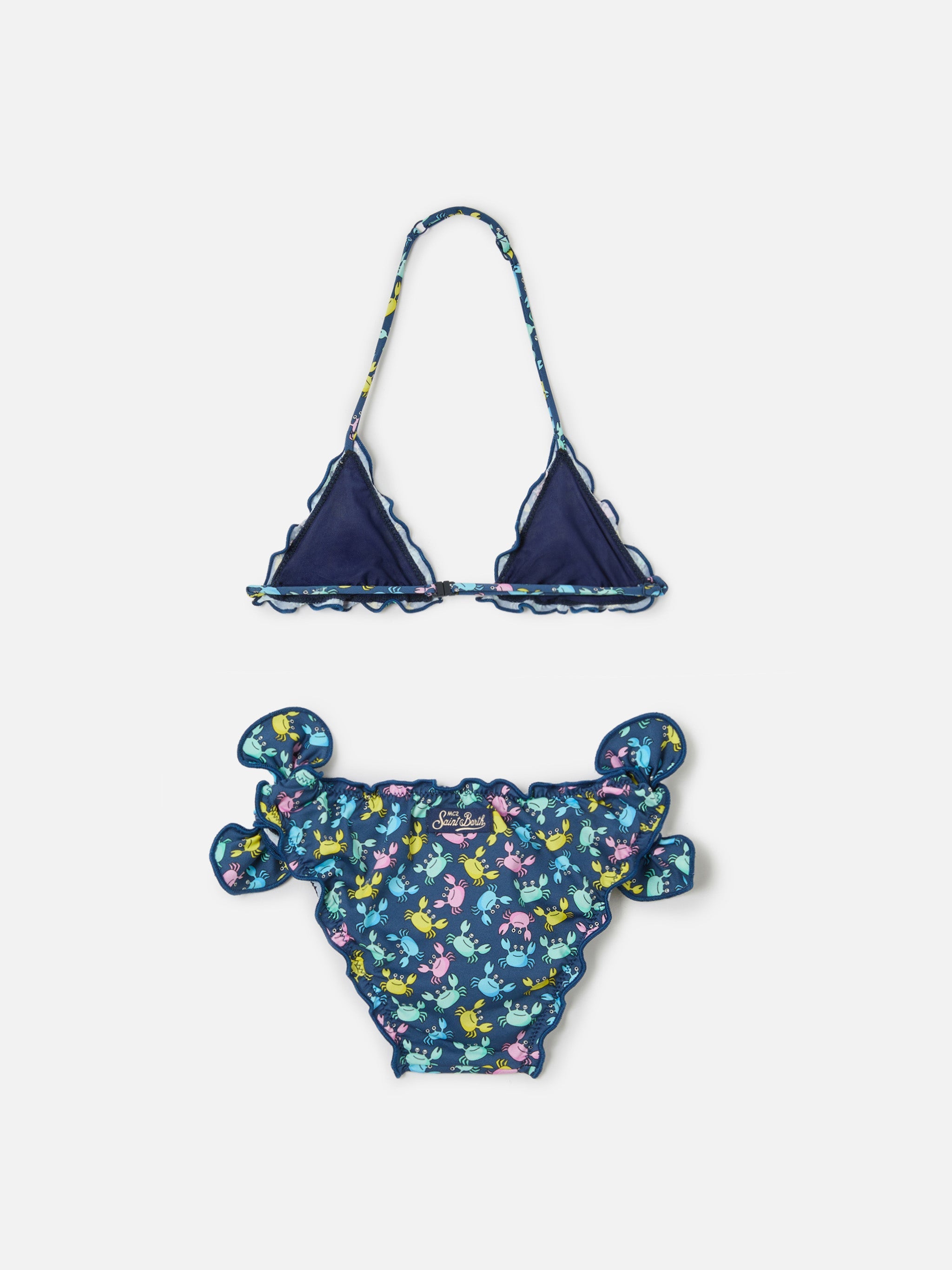 Cris Classic Triangle Bikini With Crab Print Blue