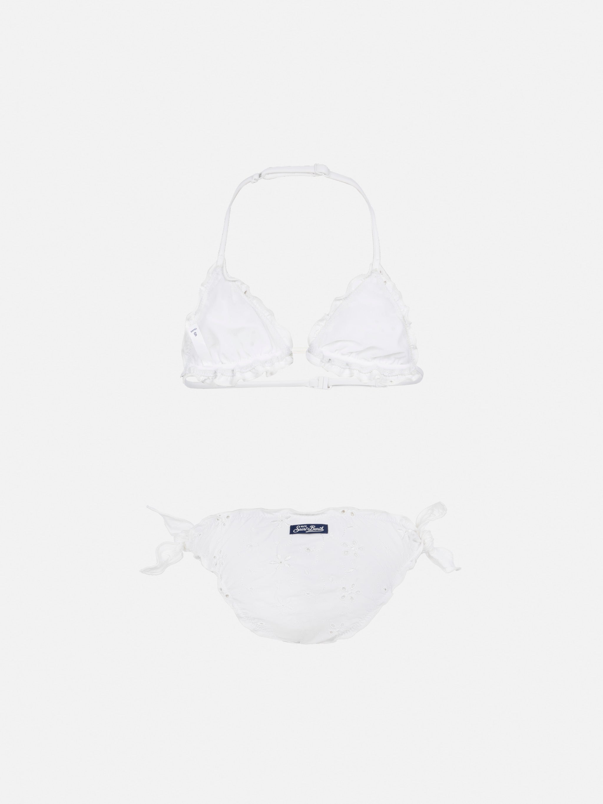 Cris Sangallo Cotton Lace Triangle Bikini White