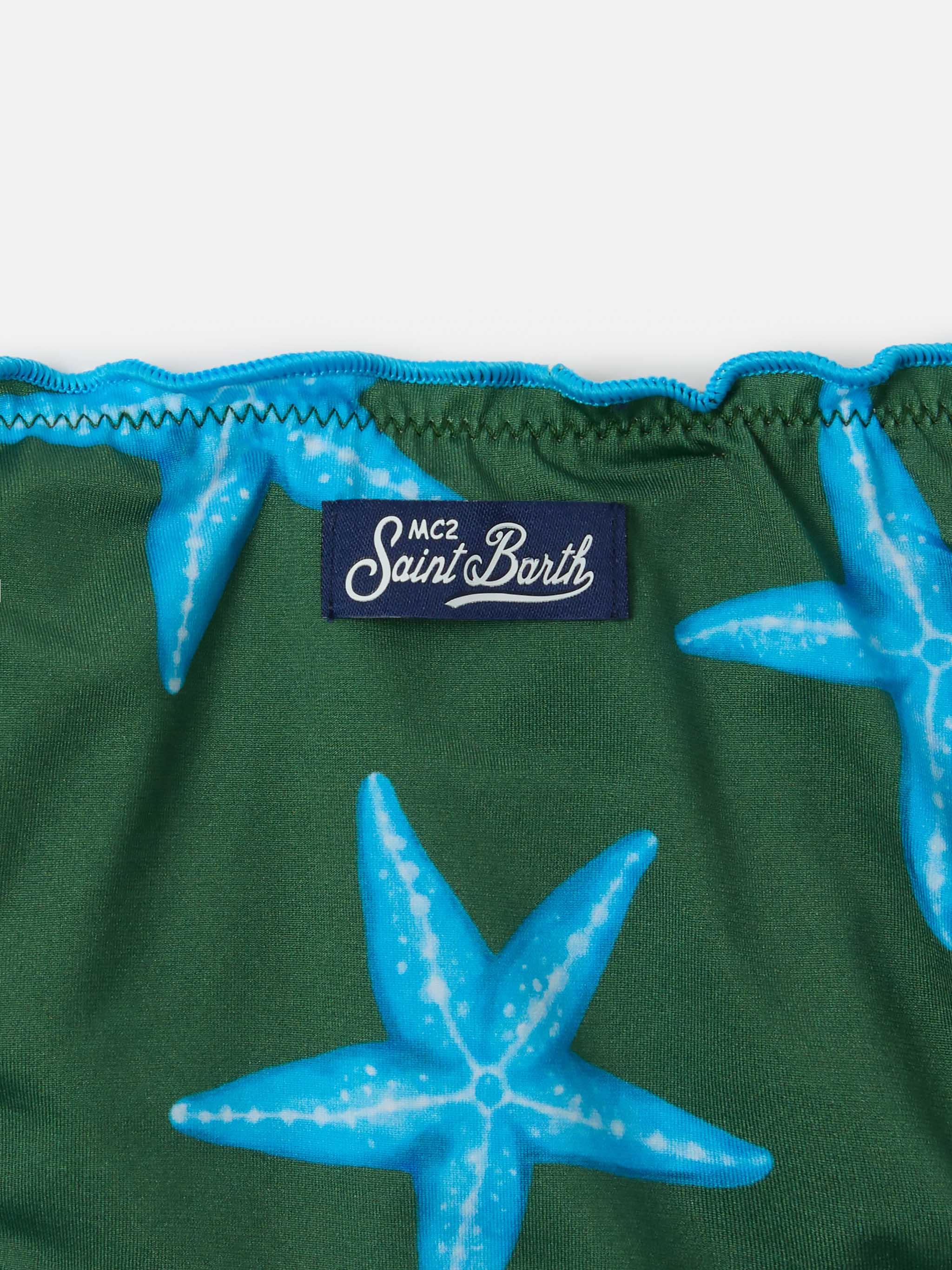 Cris Classic Triangle Bikini With Starfish Print Green