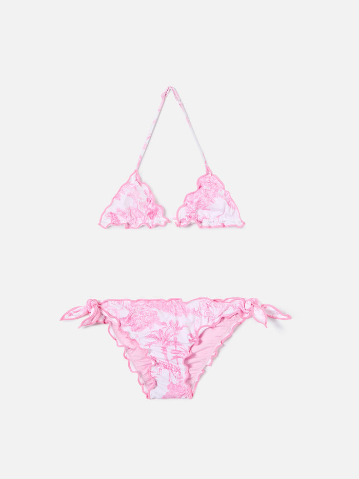 Cris Stretch Bikini With Toile De Jouy Print Pink