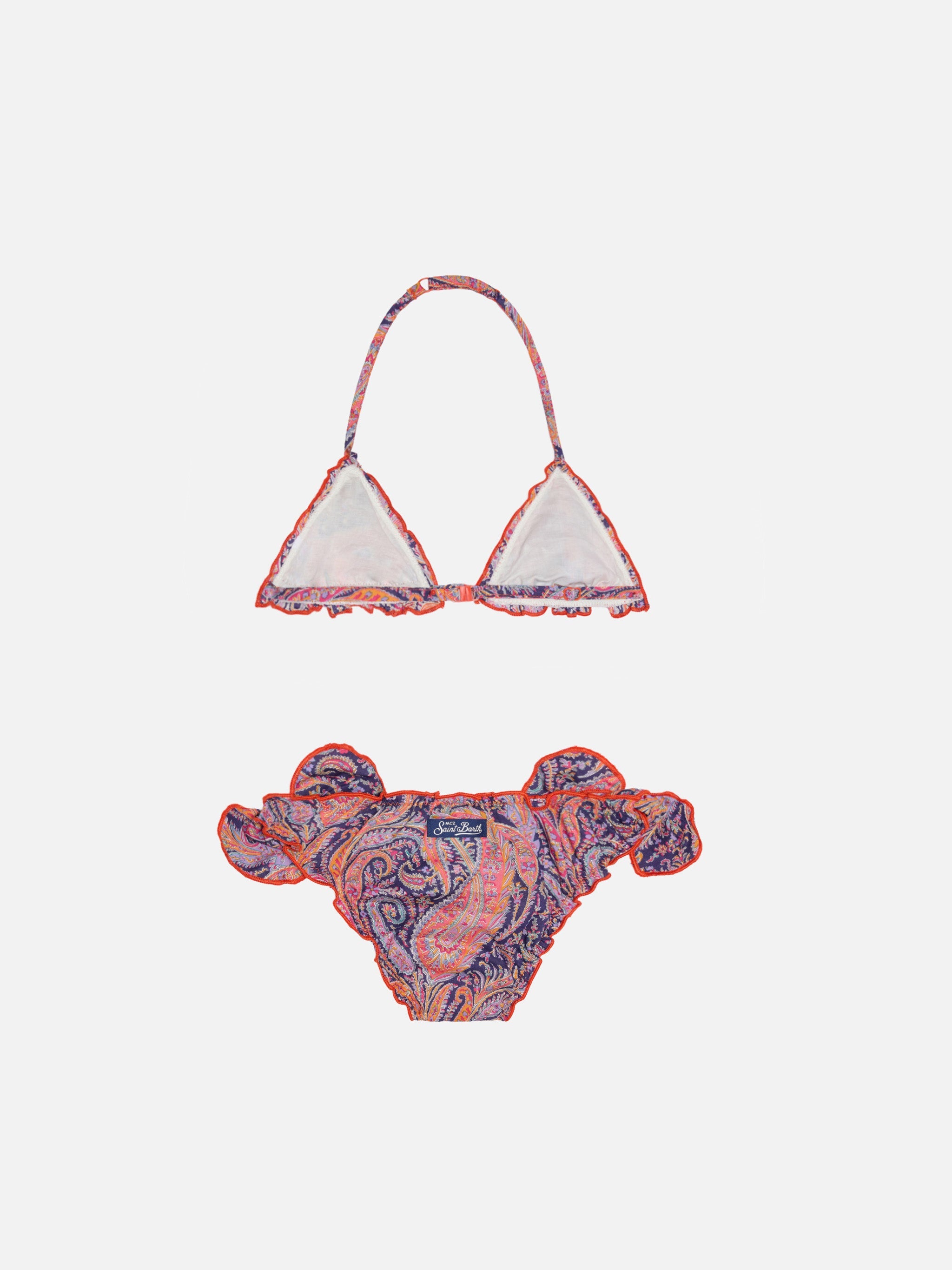 Girl Triangle Bikini With Liberty Print | Made Fabric Brown