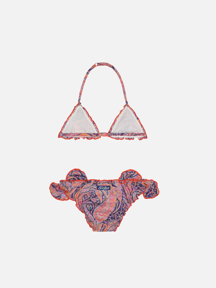Girl Triangle Bikini With Liberty Print | Made Fabric Brown