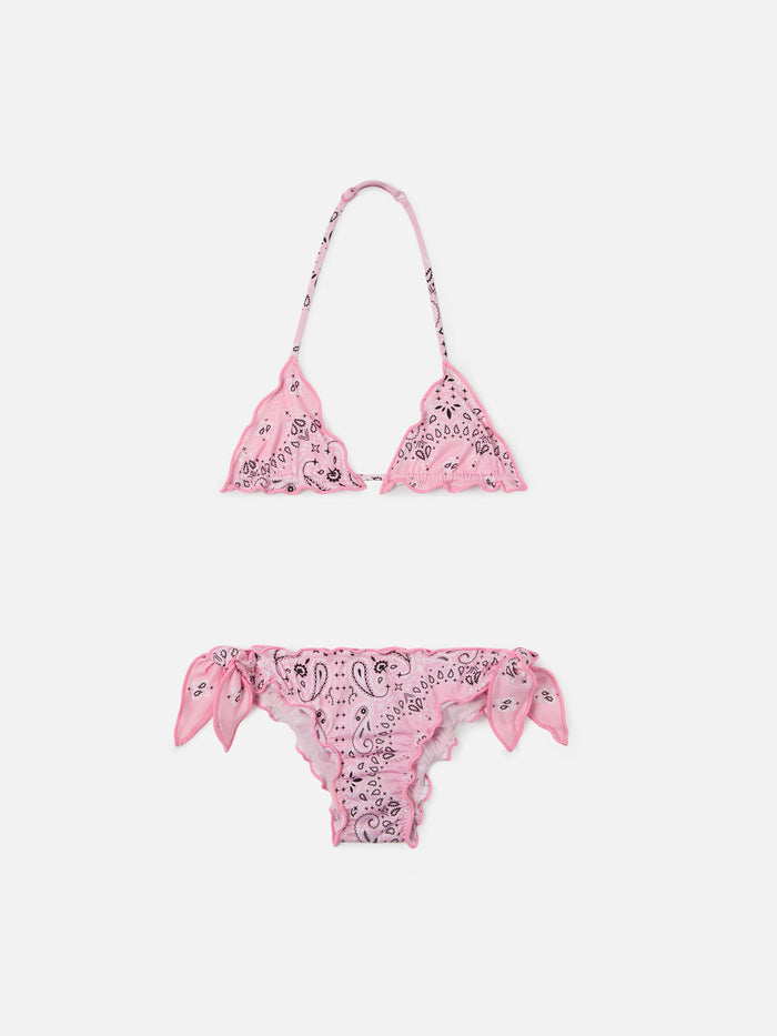 Cris Stretch Bikini With Bandana Print Pink