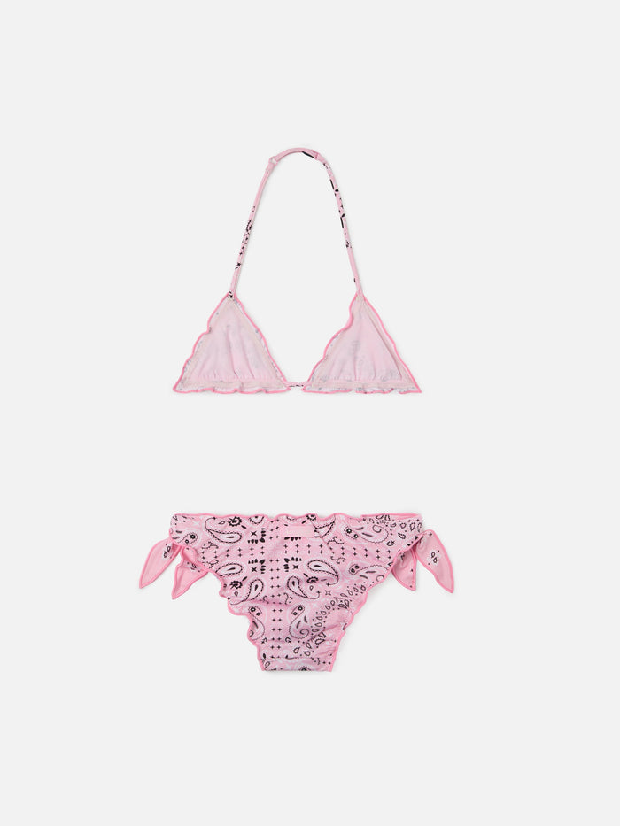 Cris Stretch Bikini With Bandana Print Pink