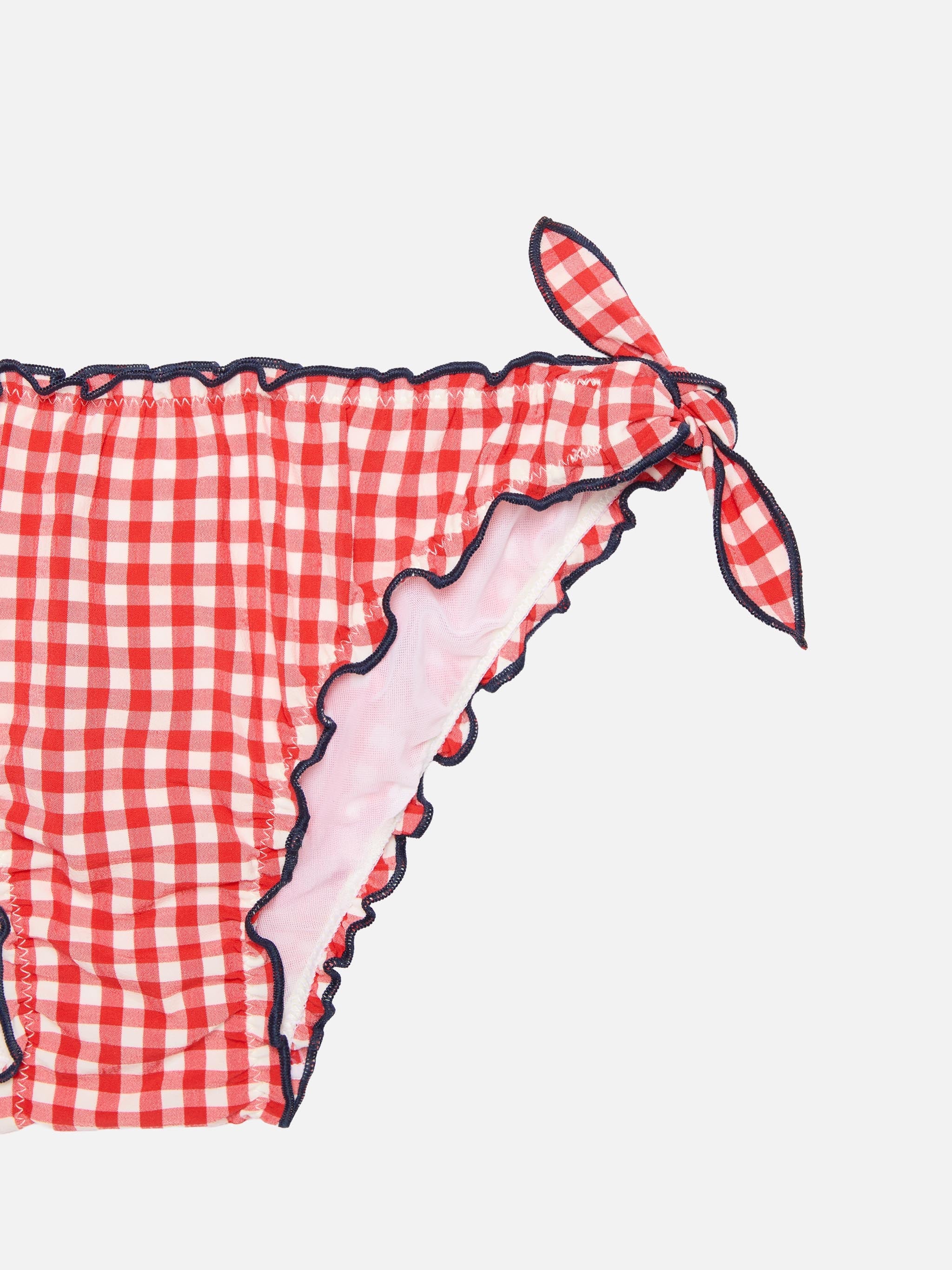 Triangle Bikini Cris With Gingham Print Red