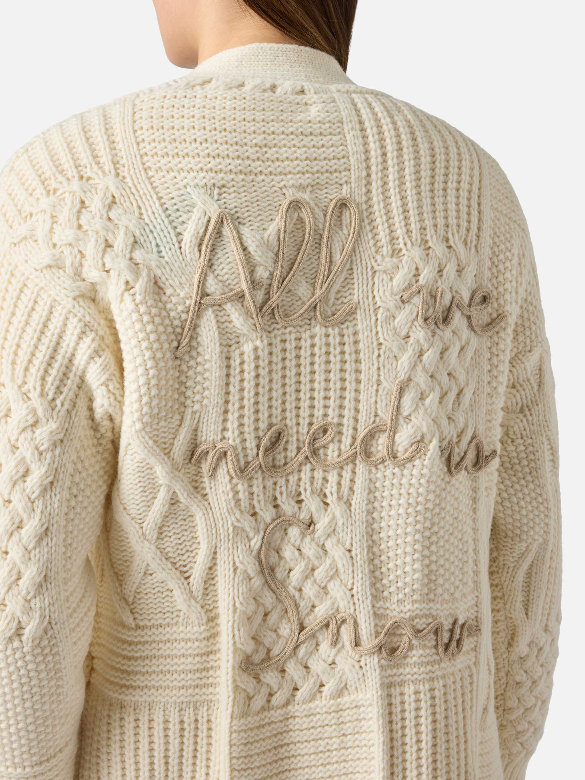 Maxi Cardigan Daba With Embroidery And Belt White