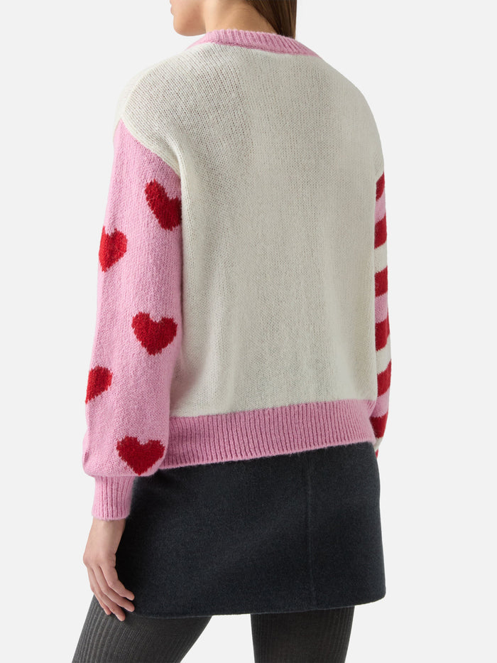 Alpaca Sweater Danya With Sarà Perchè Ti Amo Embroidery Pink
