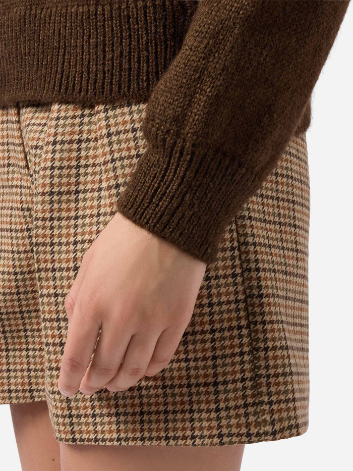 Danya Alpaca-Blend Sweater Brown With St. Barth Jacquard