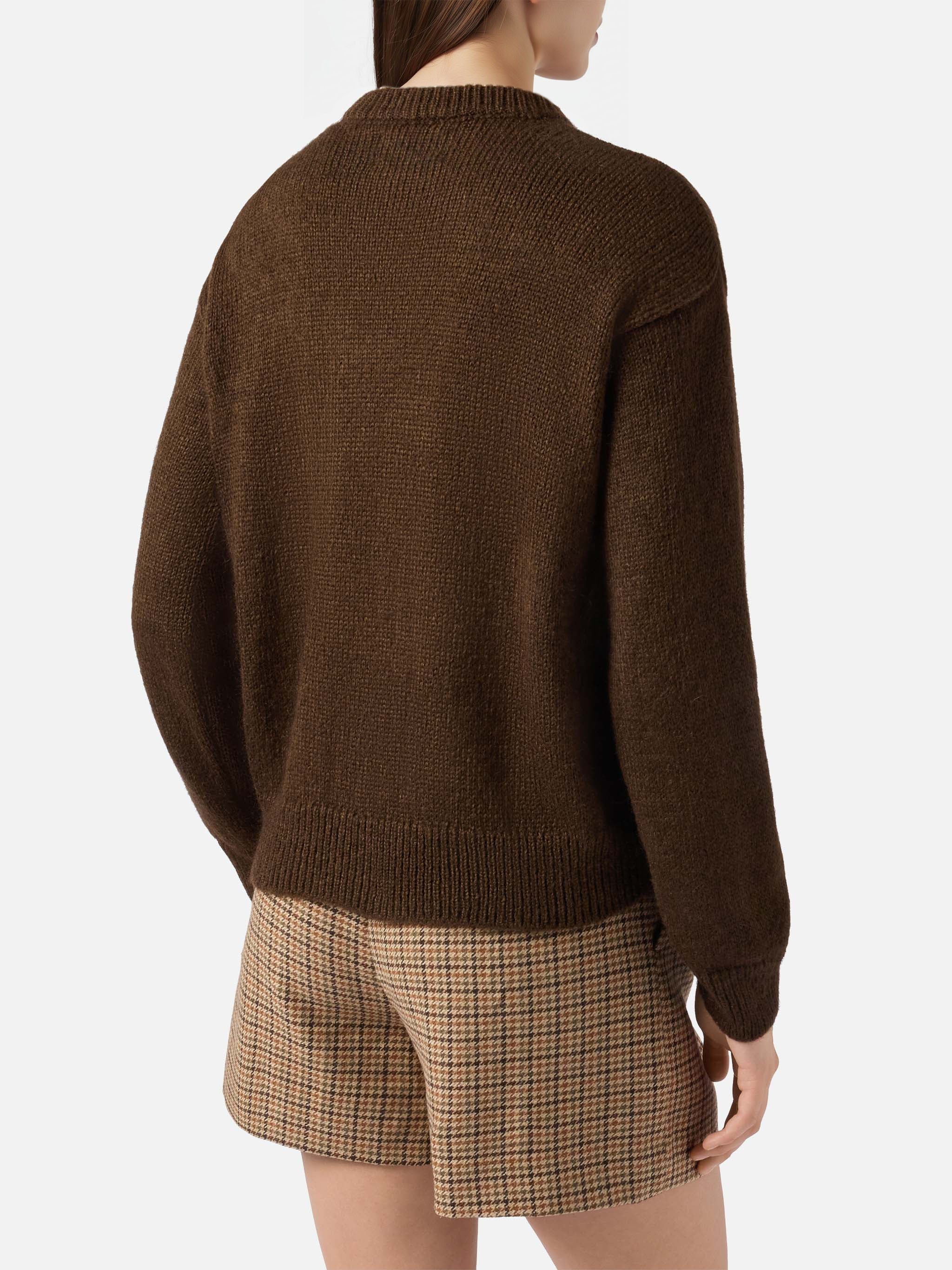 Danya Alpaca-Blend Sweater Brown With St. Barth Jacquard