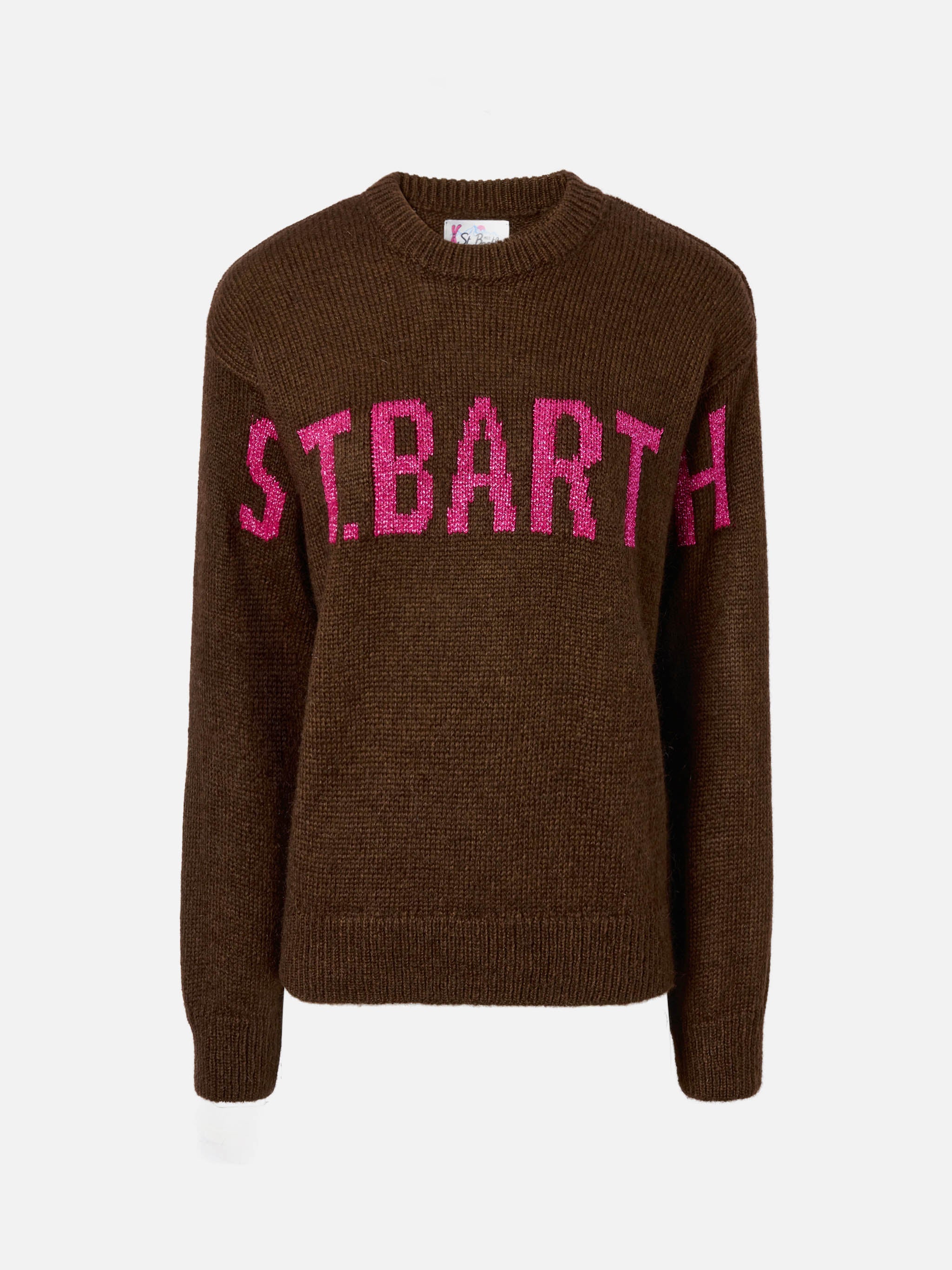 Danya Alpaca-Blend Sweater Brown With St. Barth Jacquard