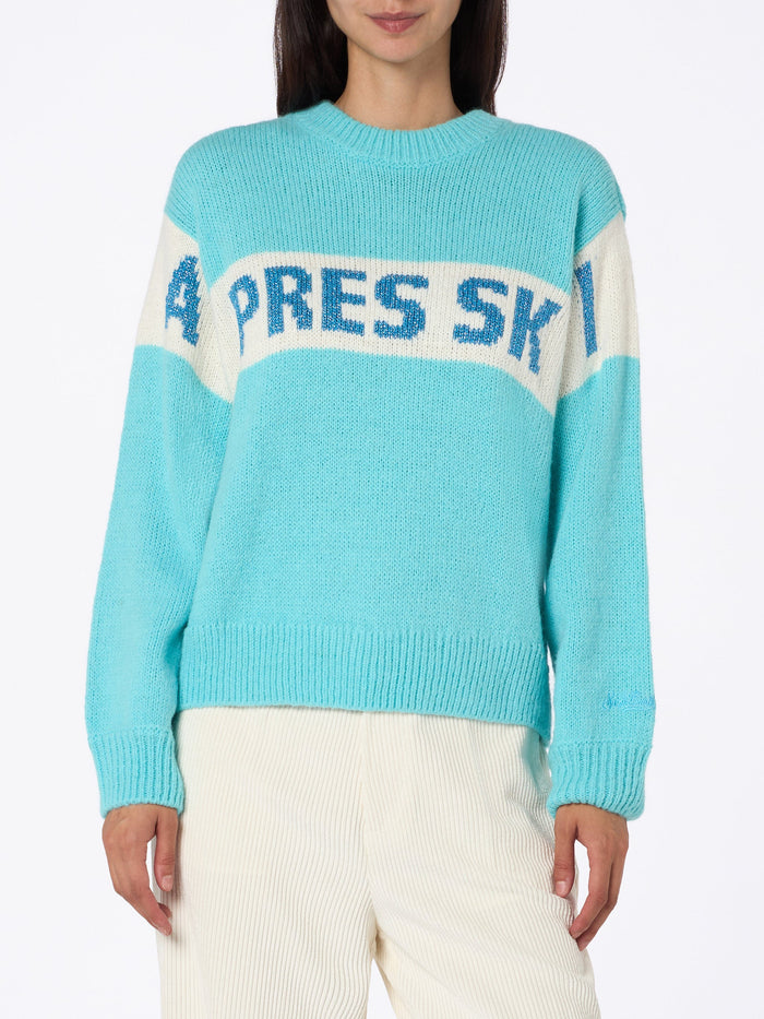 Danya Light Blue Sweater With Après Ski Print