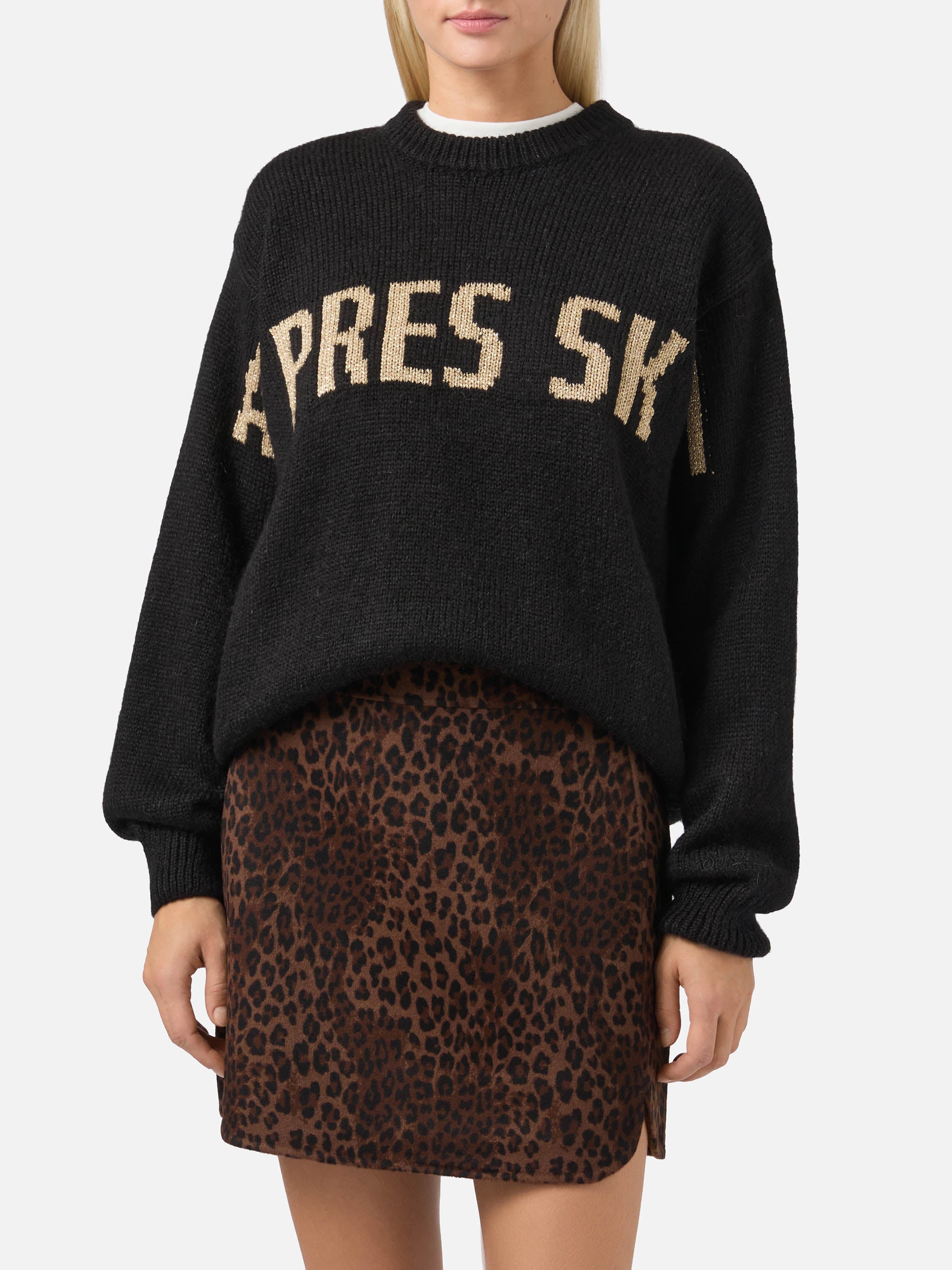 Danya Alpaca-Blend Sweater Black With Après Ski Jacquard