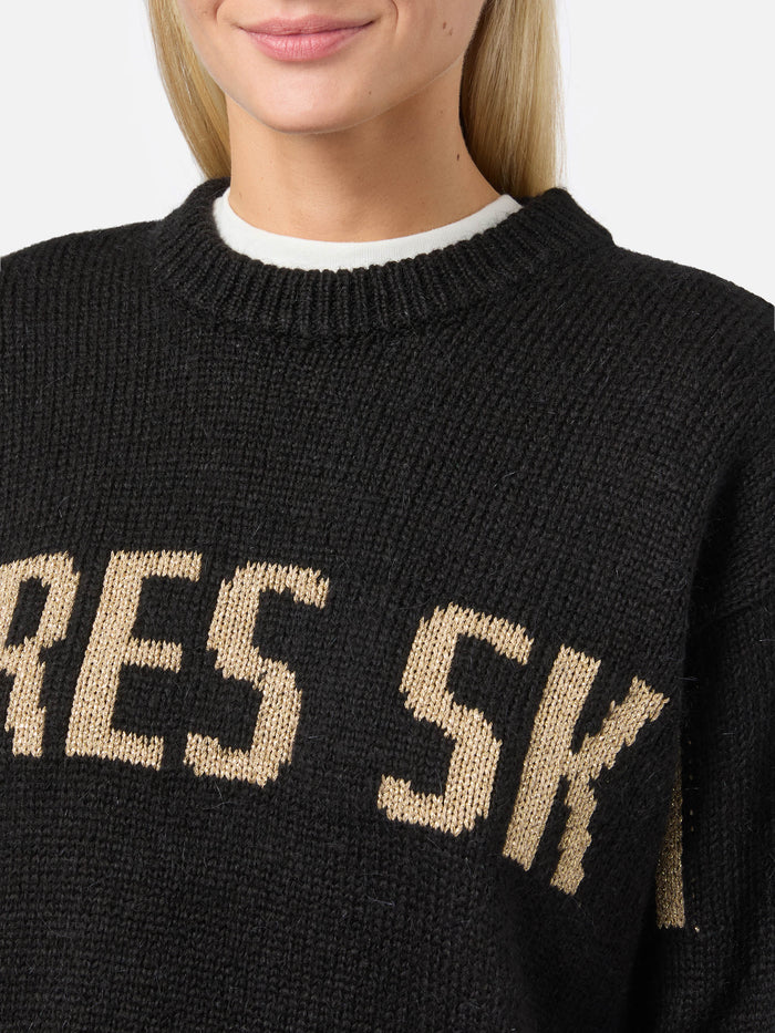 Danya Alpaca-Blend Sweater Black With Après Ski Jacquard