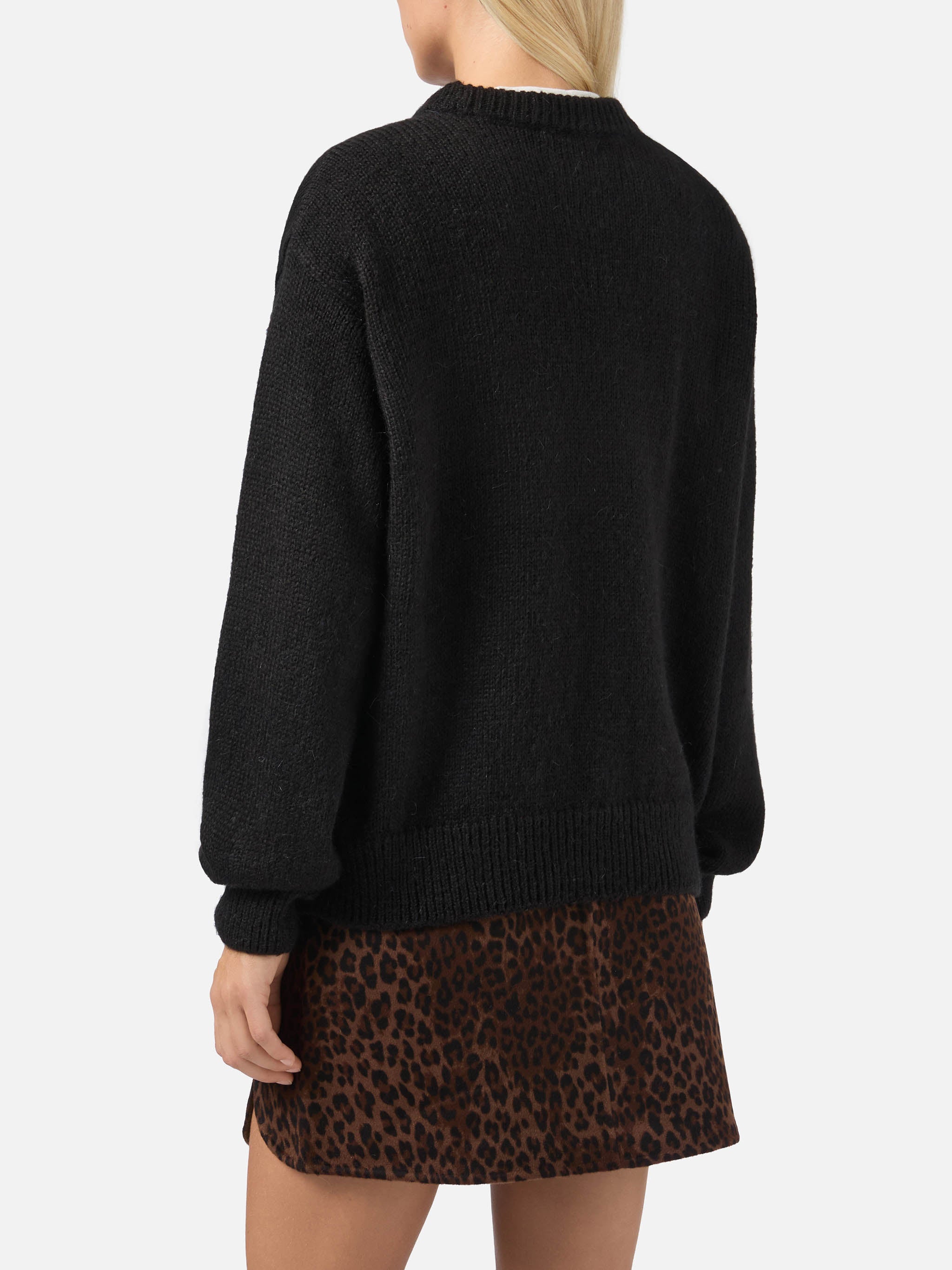 Danya Alpaca-Blend Sweater Black With Après Ski Jacquard
