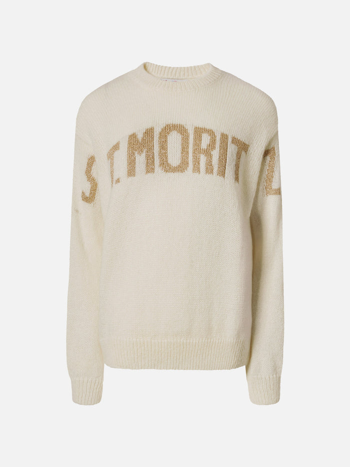 Danya Alpaca-Blend Sweater White With St. Moritz Jacquard