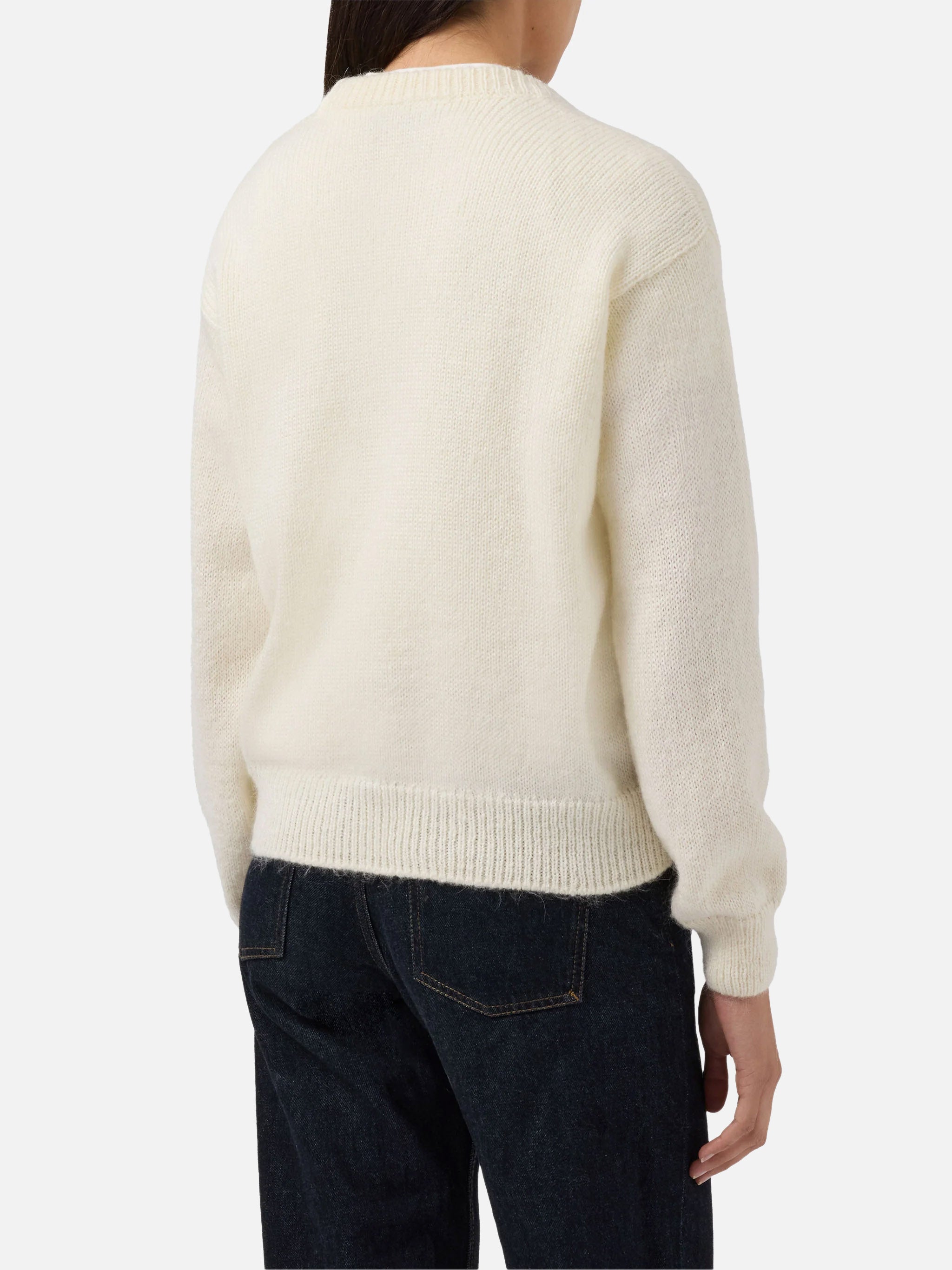 Danya Alpaca-Blend Sweater White With St. Moritz Jacquard