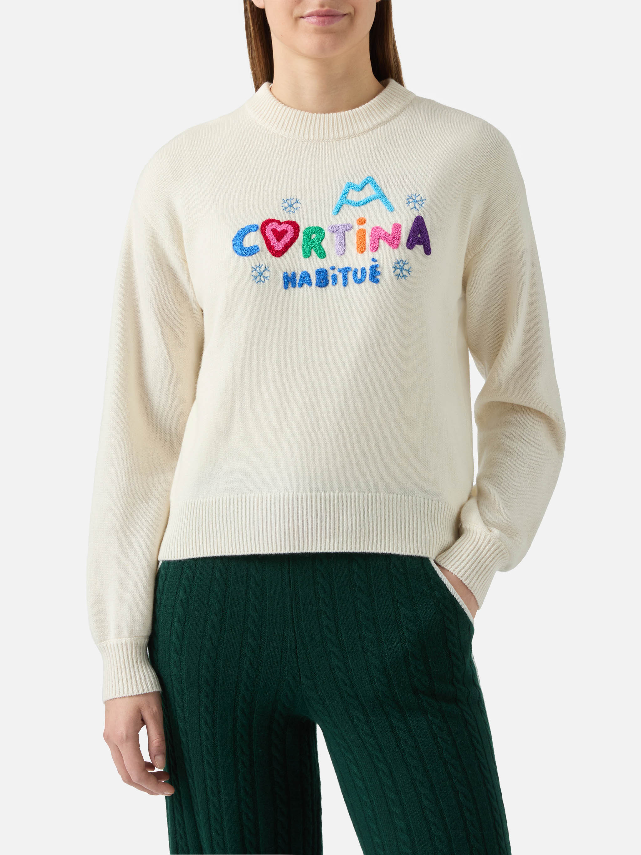 White Crewneck Danya With Cortina Habitué Patch