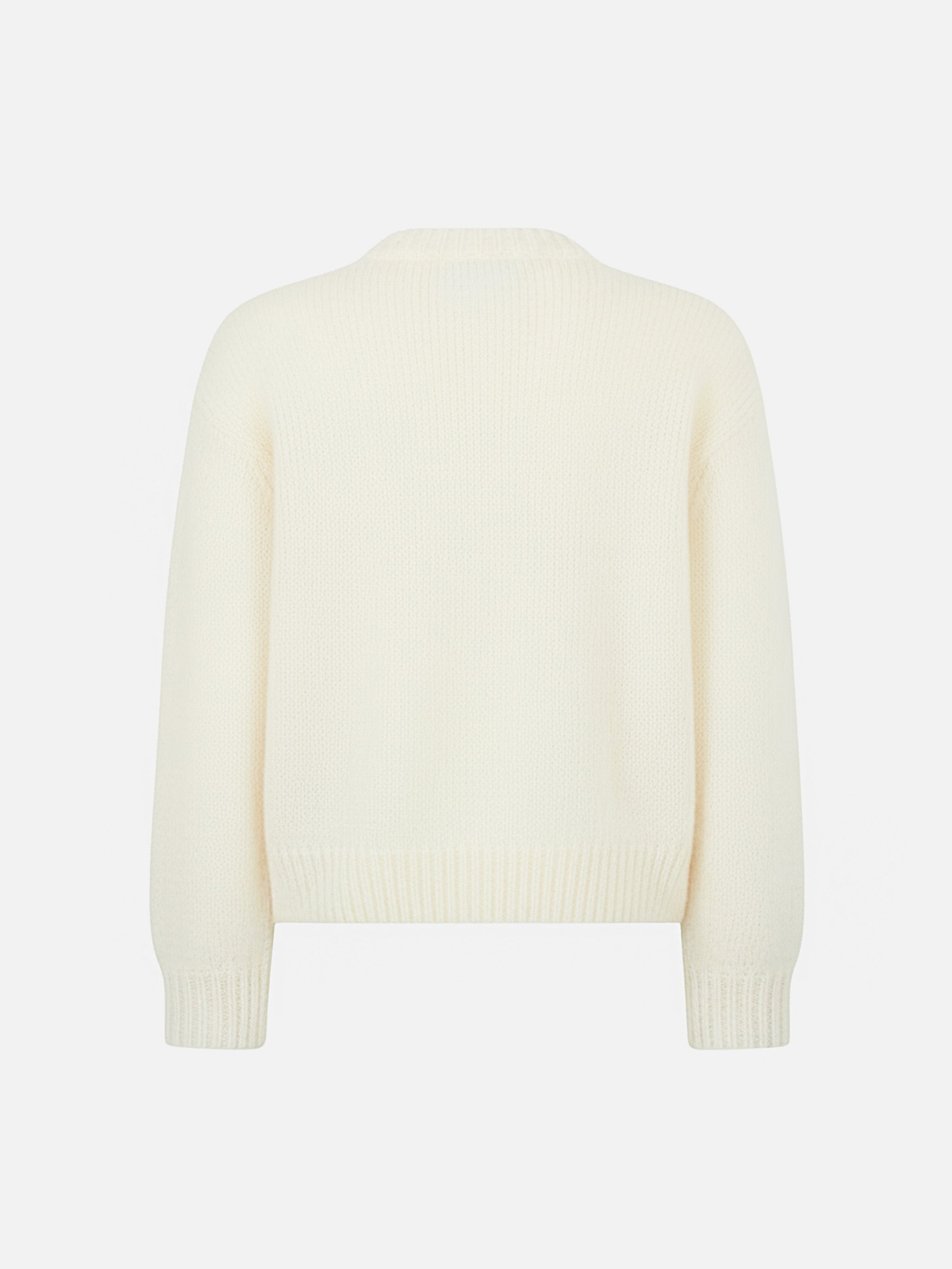 Boxy Shape Soft Sweater Danya Jr With St. Moritz Lurex Jacquard White