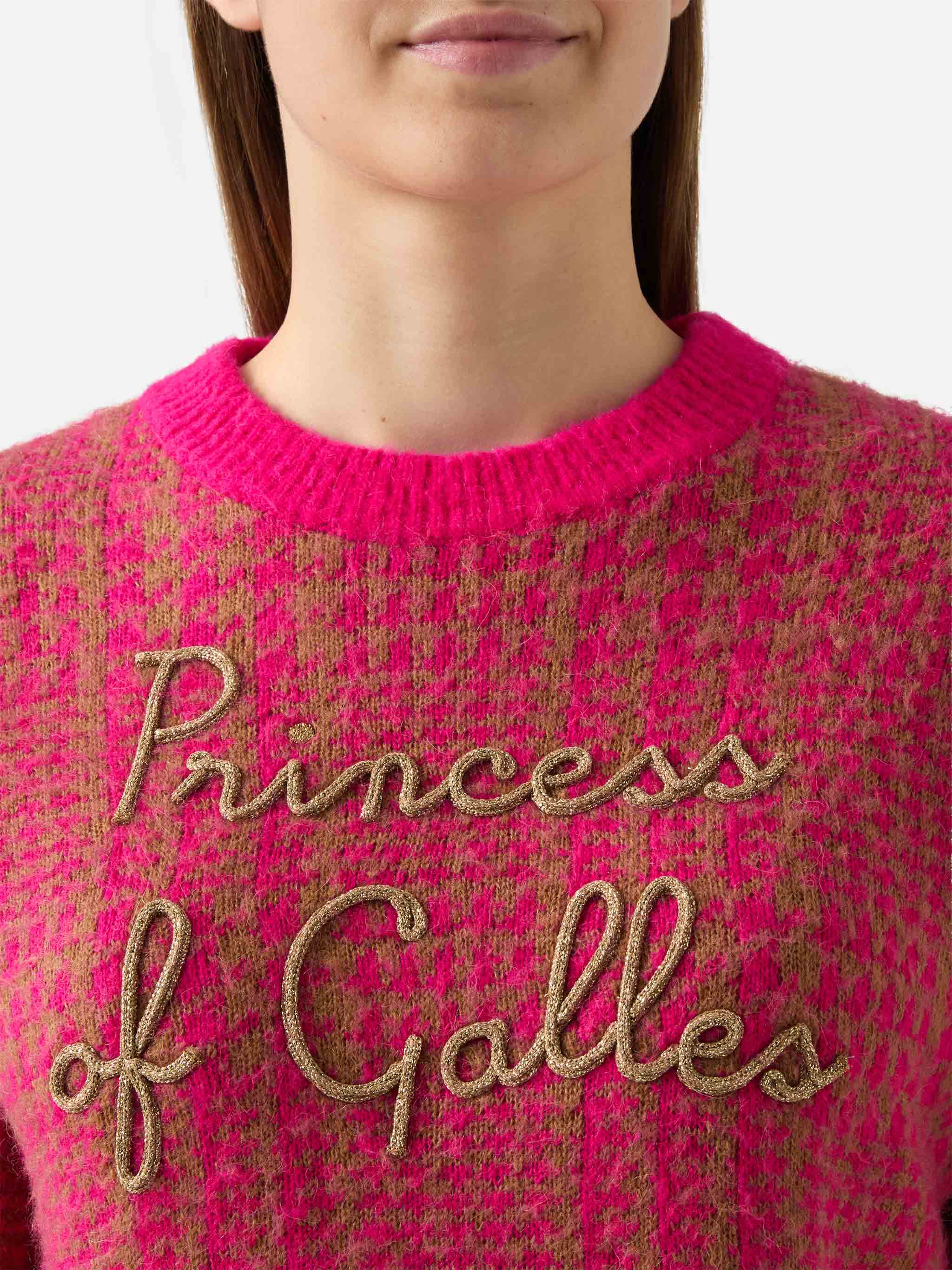 Pink Prince Of Wales Danya Soft Sweater