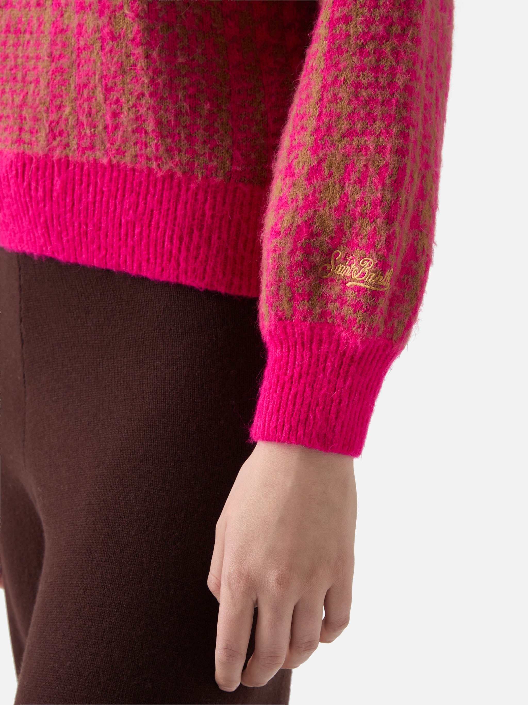 Pink Prince Of Wales Danya Soft Sweater