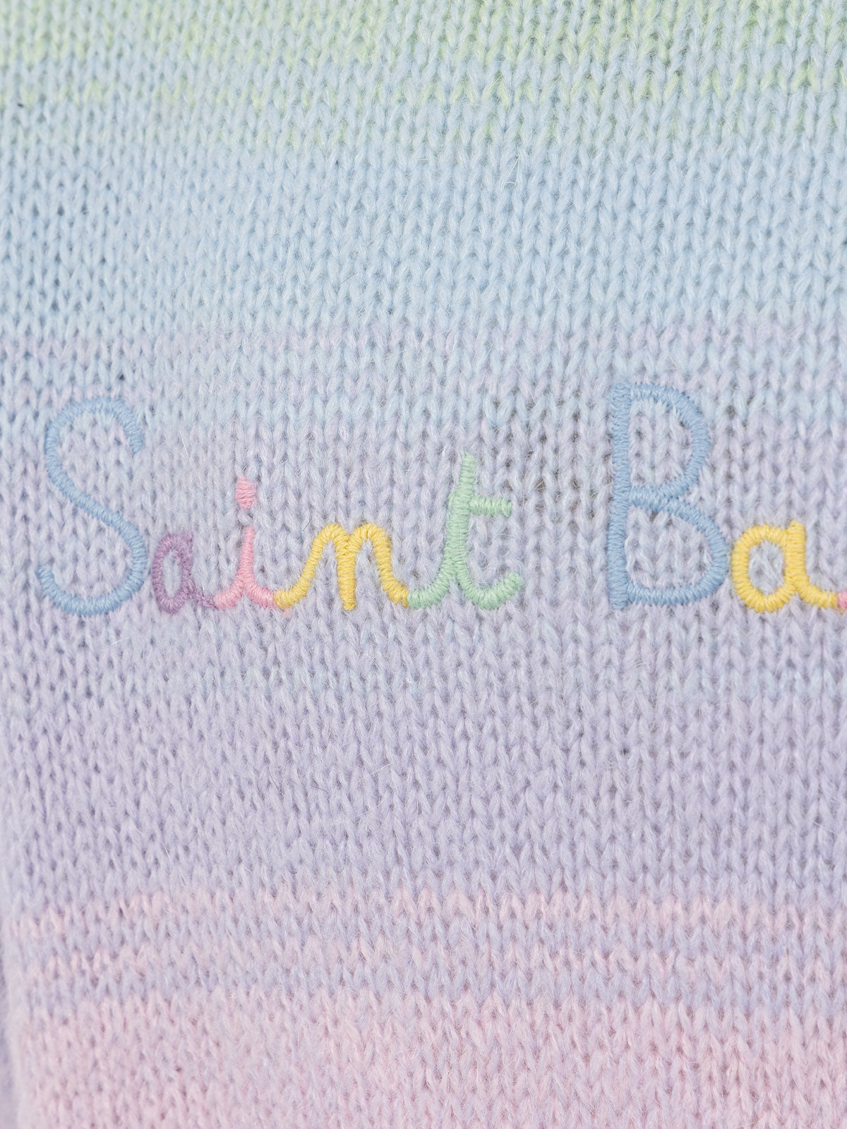 Girl Multicolor Striped Crewneck Sweater Danya Pink