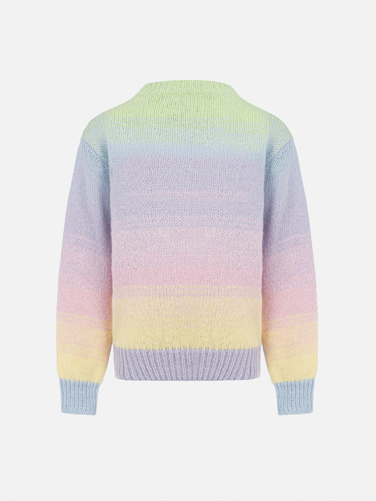 Girl Multicolor Striped Crewneck Sweater Danya Pink