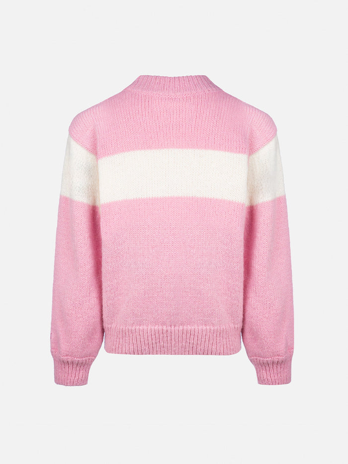 Girl Pink Crewneck Sweater Danya With Courma Lurex Logo