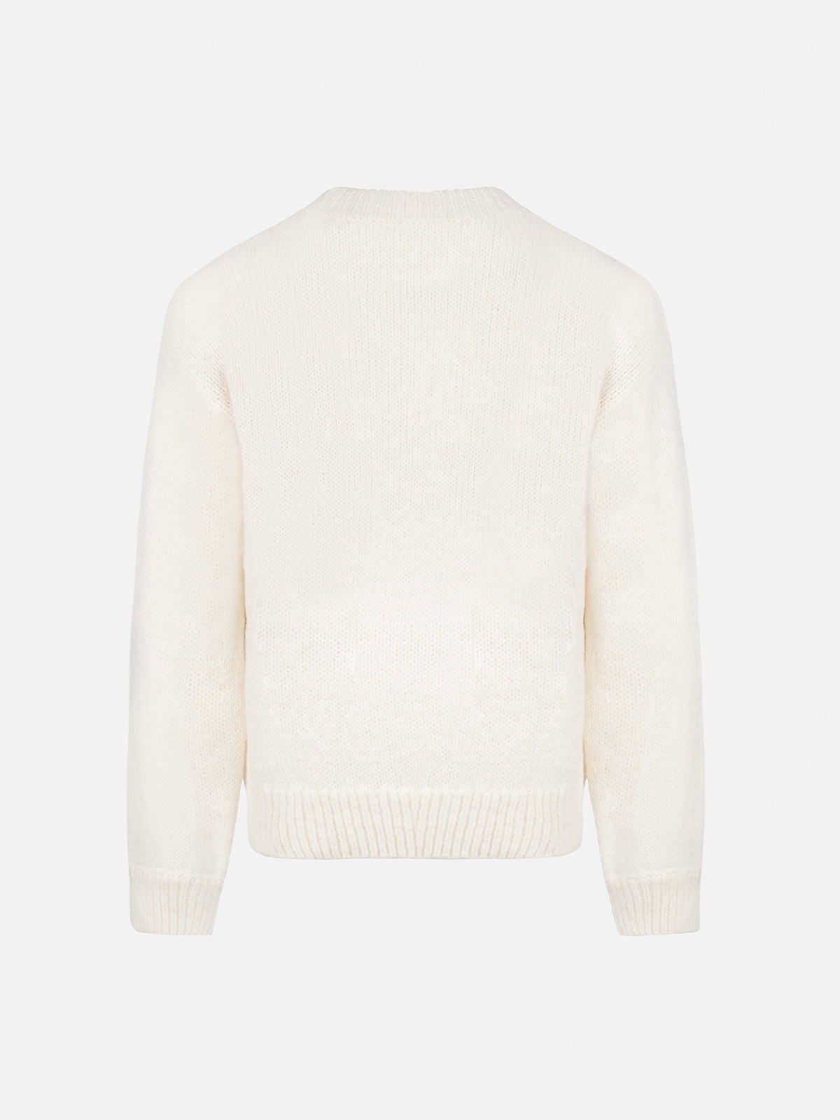 Girl Pink Crewneck Sweater Danya With Saint Barth Lurex Logo White