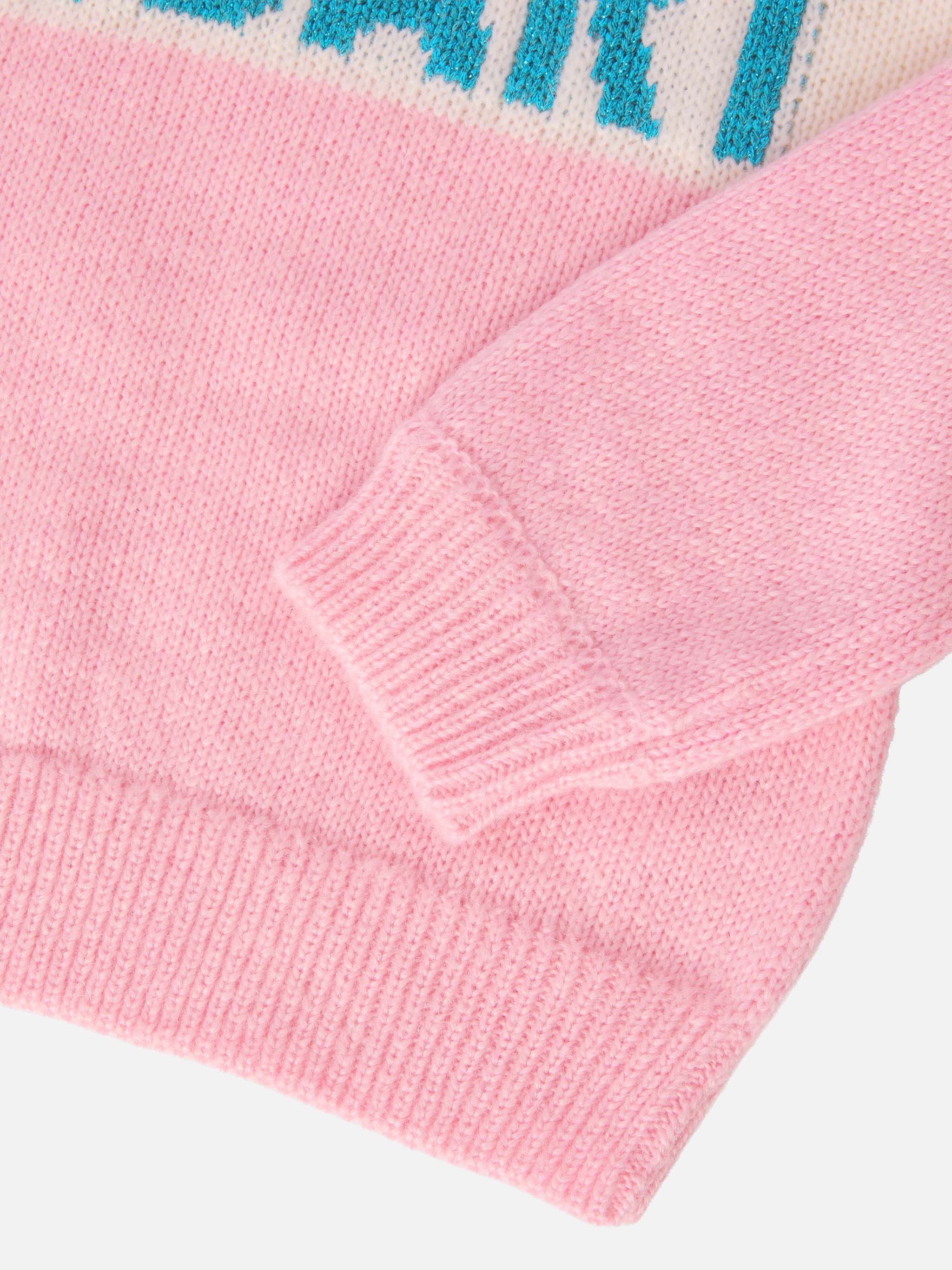 Danya Jr Alpaca-Blend Sweater With St. Barth Lurex Jacquard Pink