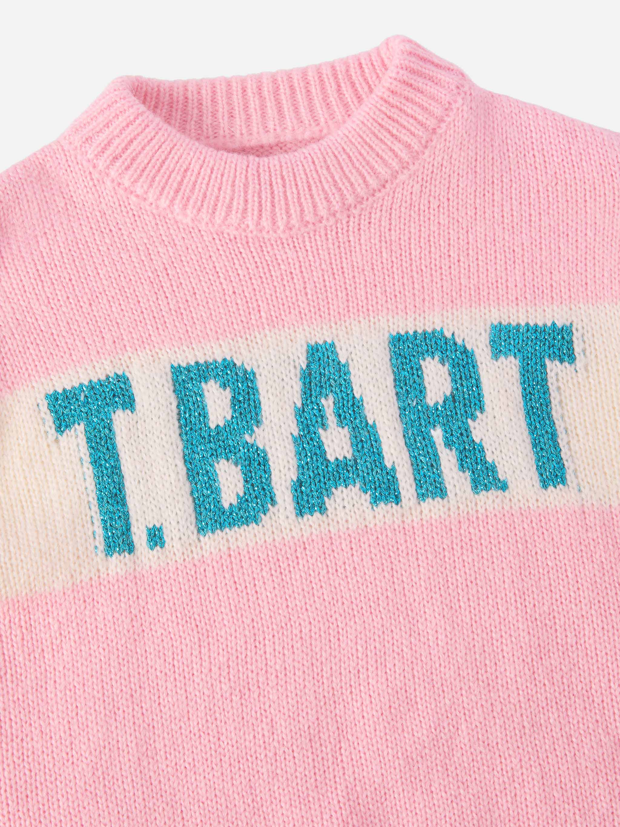 Danya Jr Alpaca-Blend Sweater With St. Barth Lurex Jacquard Pink