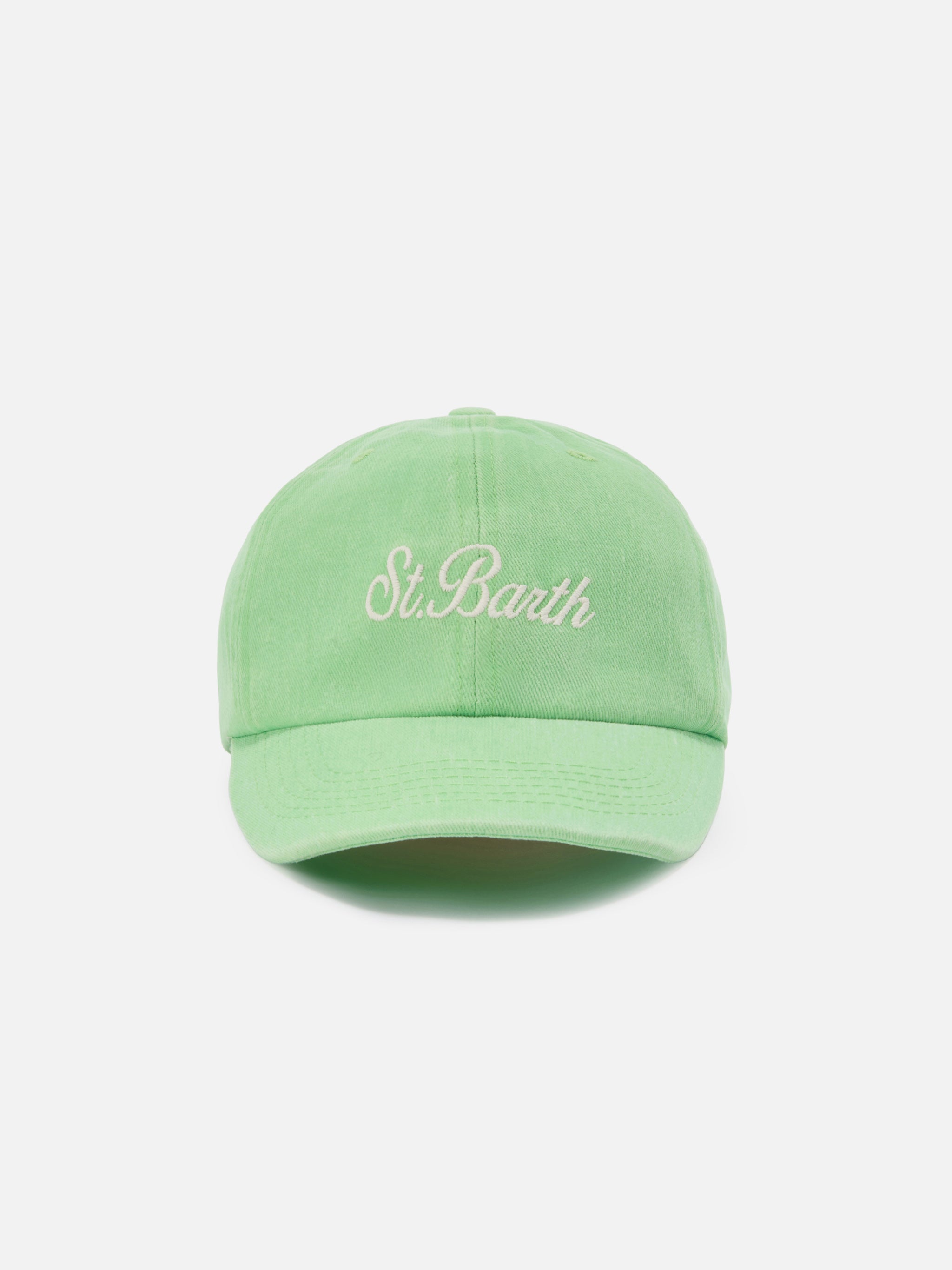 Davis Light Green Cotton Baseball Cap With Embroidered Logo Hat