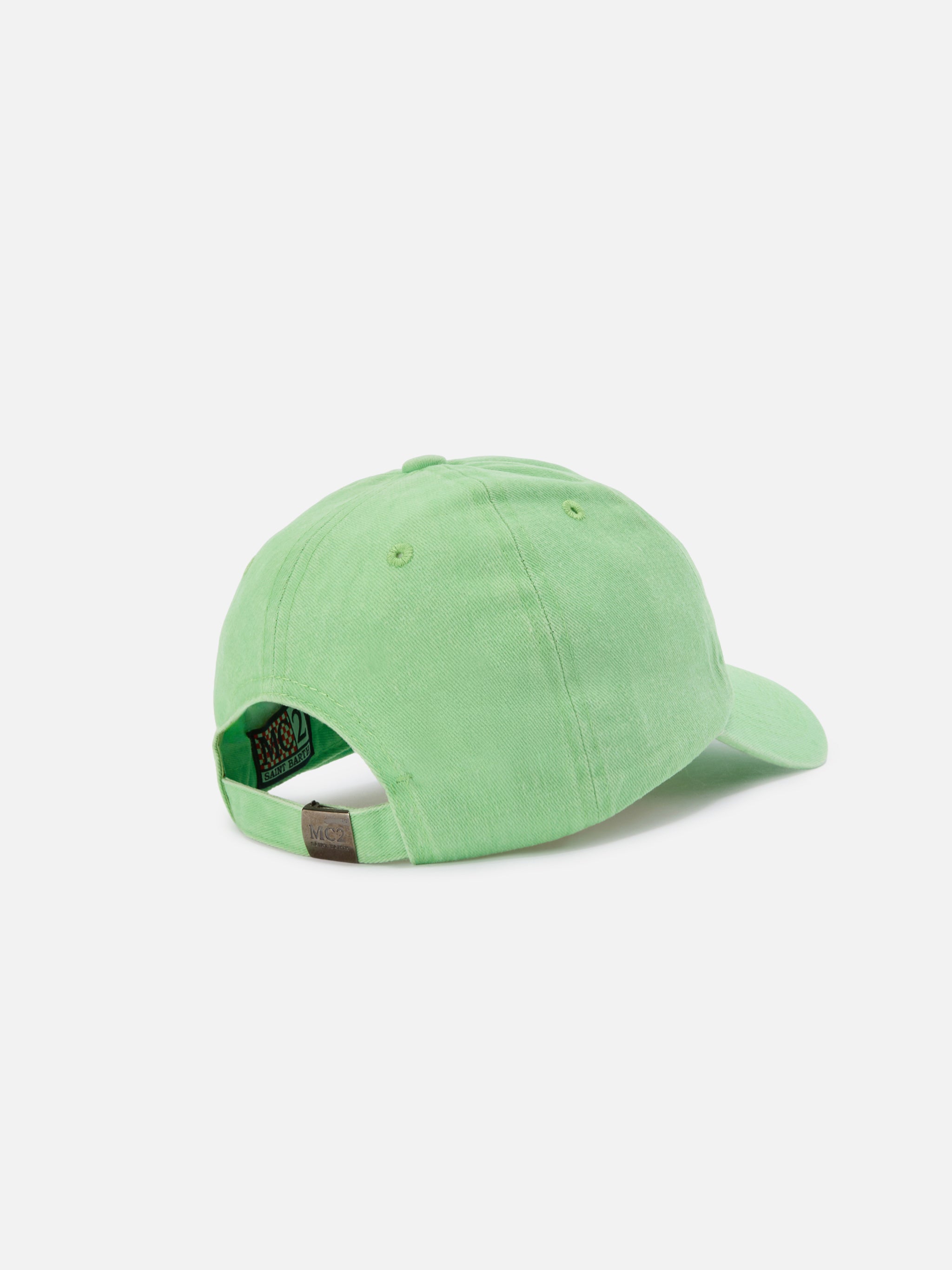 Davis Light Green Cotton Baseball Cap With Embroidered Logo Hat