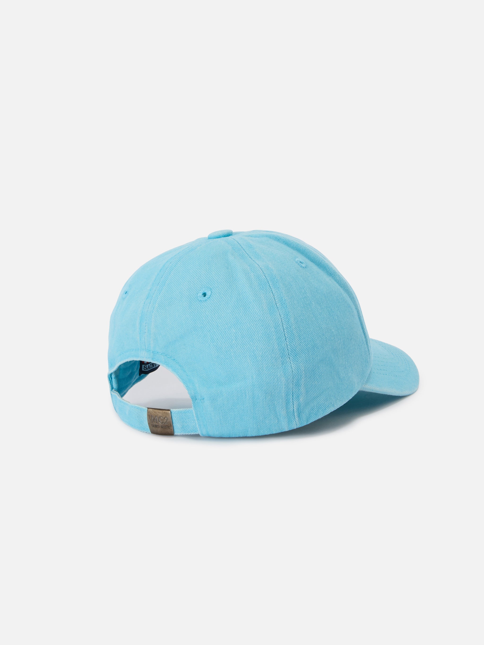 Davis Light Blue Cotton Baseball Cap With Embroidered Logo Hat