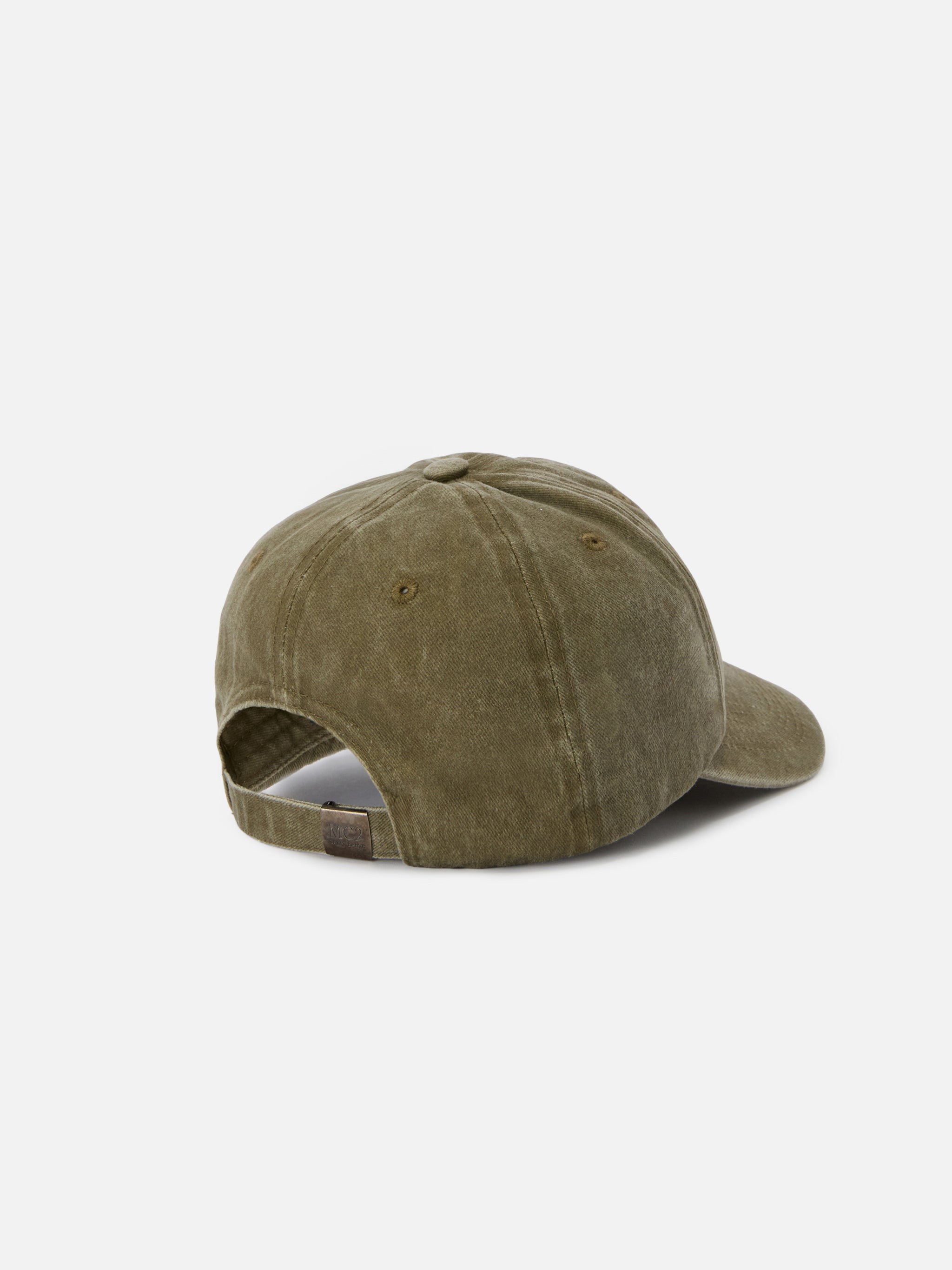 Davis Dove Grey Cotton Baseball Cap With Embroidered Logo Green Hat