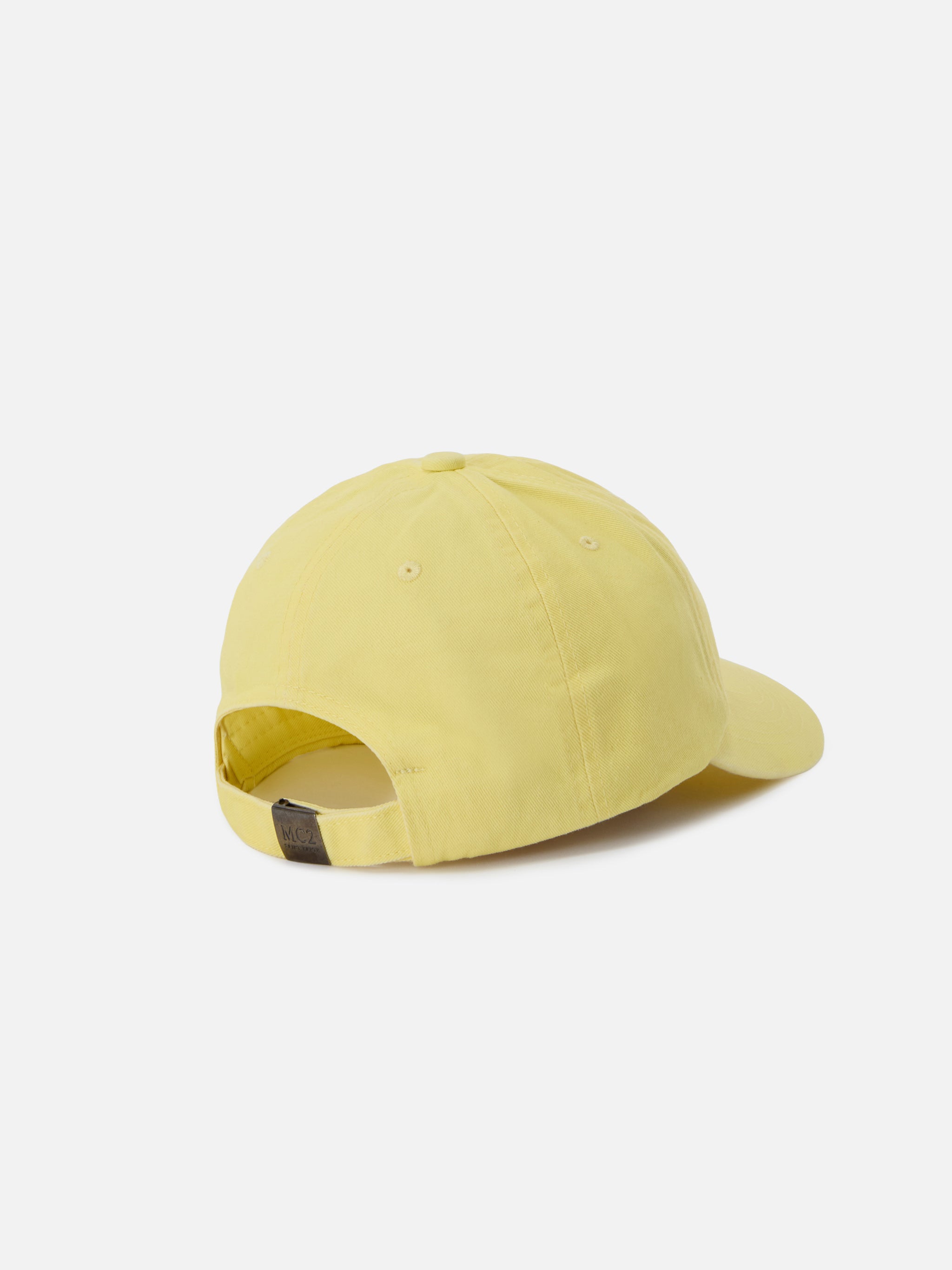 Davis Light Yellow Cotton Baseball Cap With Embroidered Logo Hat