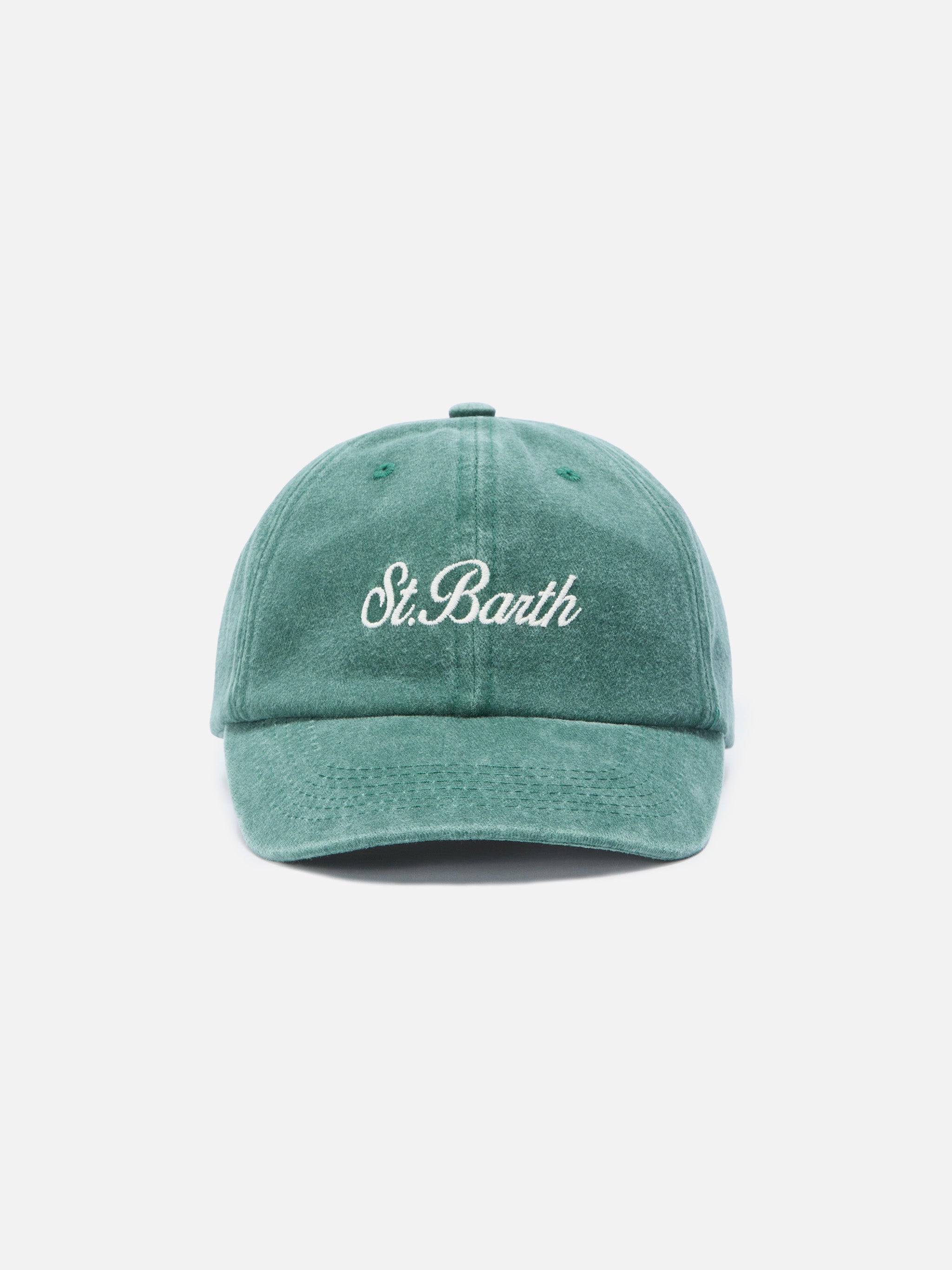 Davis Green Cotton Baseball Cap With Embroidered Logo Hat